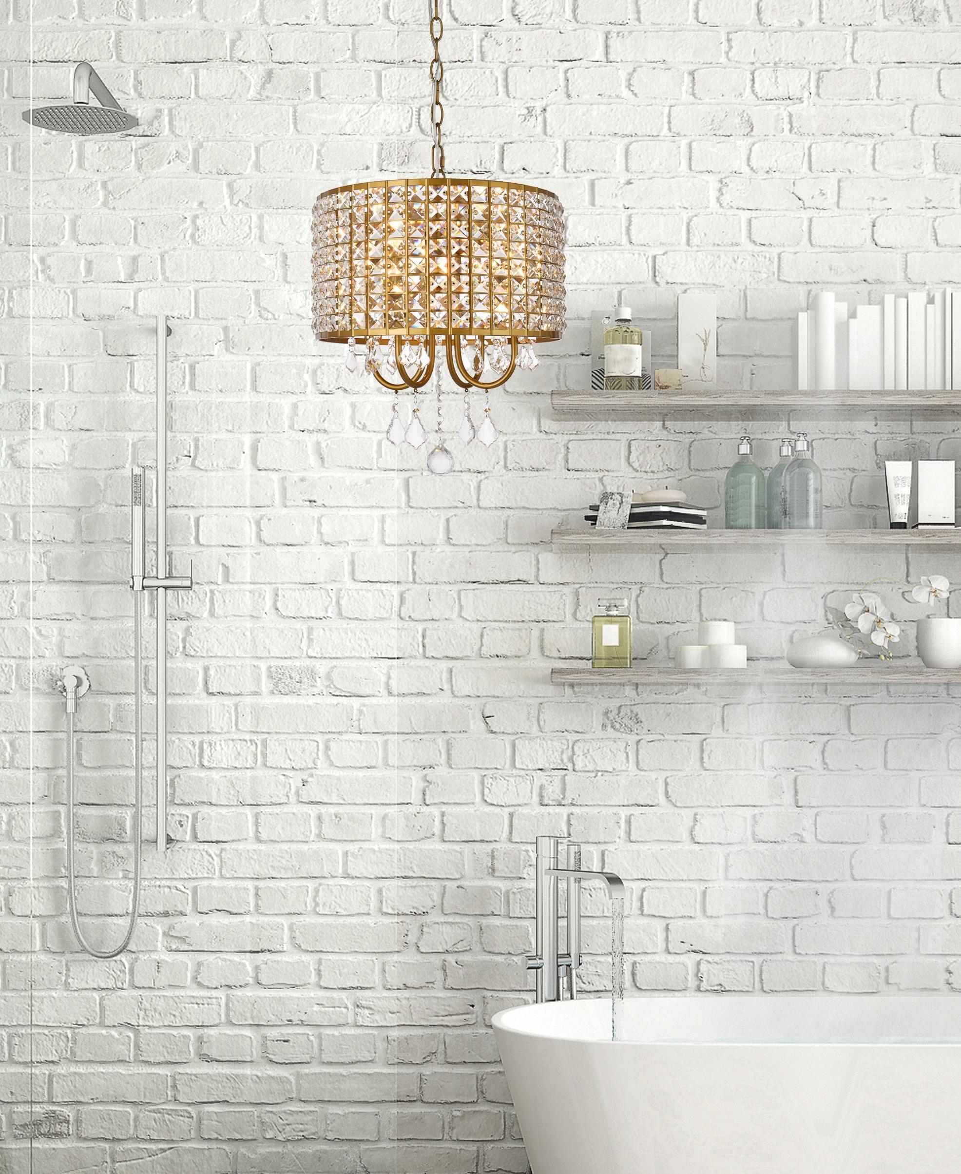 Elegant Lighting Elise 17 inch pendant in brass