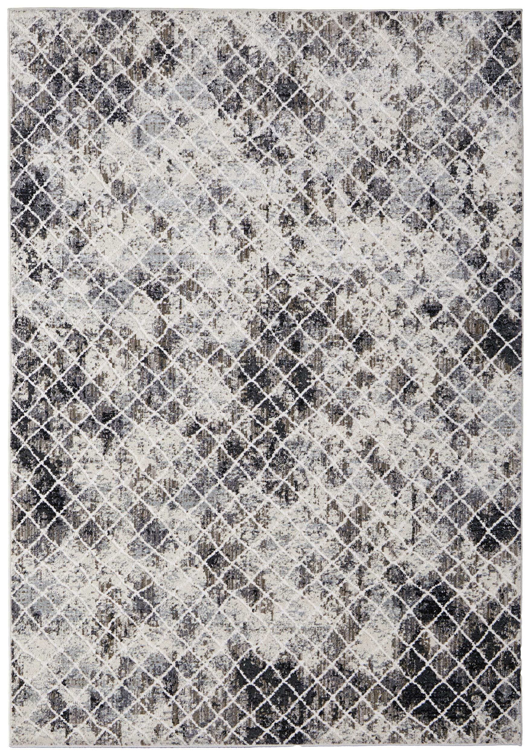 Kano Transitional Diamond Ivory/Gray/Taupe Area Rug