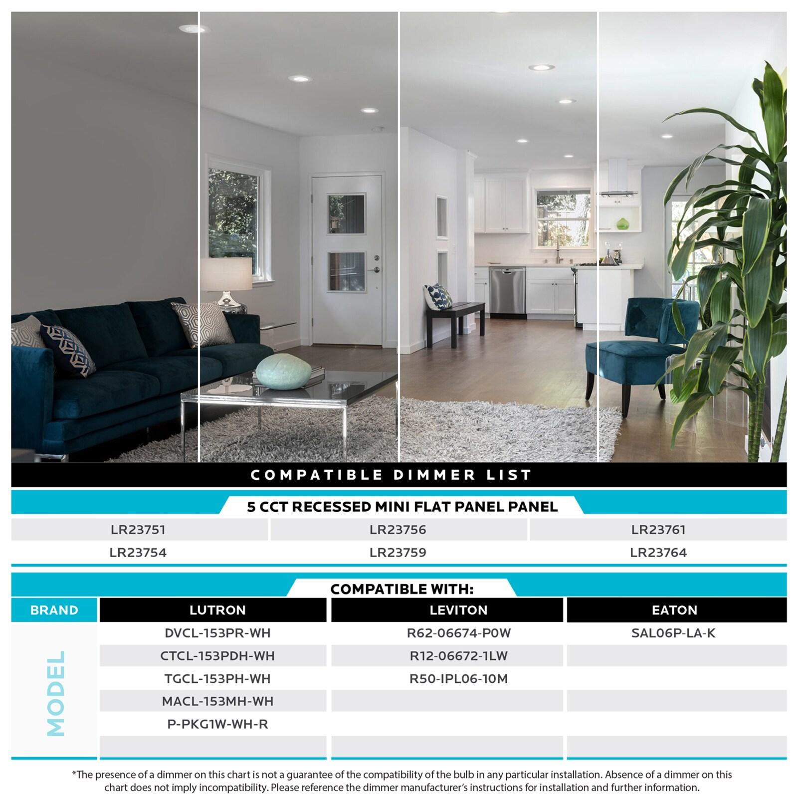 4'' Selectable Color Temperature Dimmable Air-Tight IC Rated LED Canless Recessed Lighting Kit