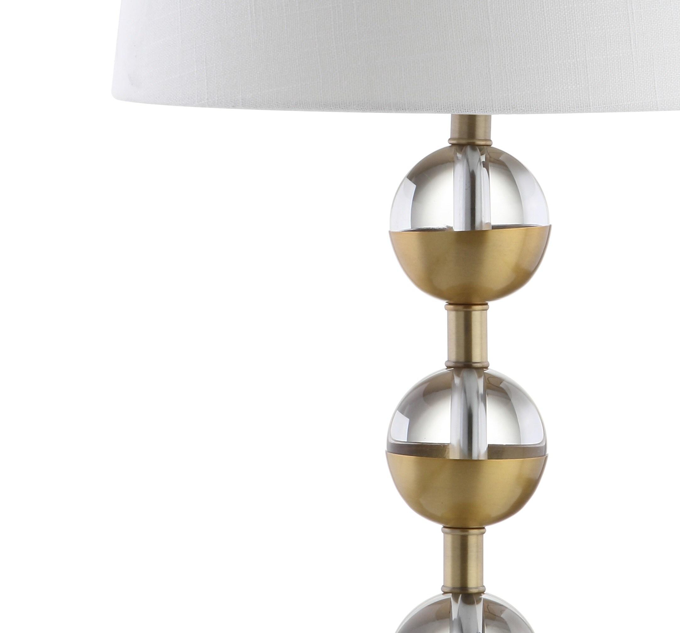 Avery 27.5" Crystal LED Table Lamp, Clear/Brass Gold (Set of 2)