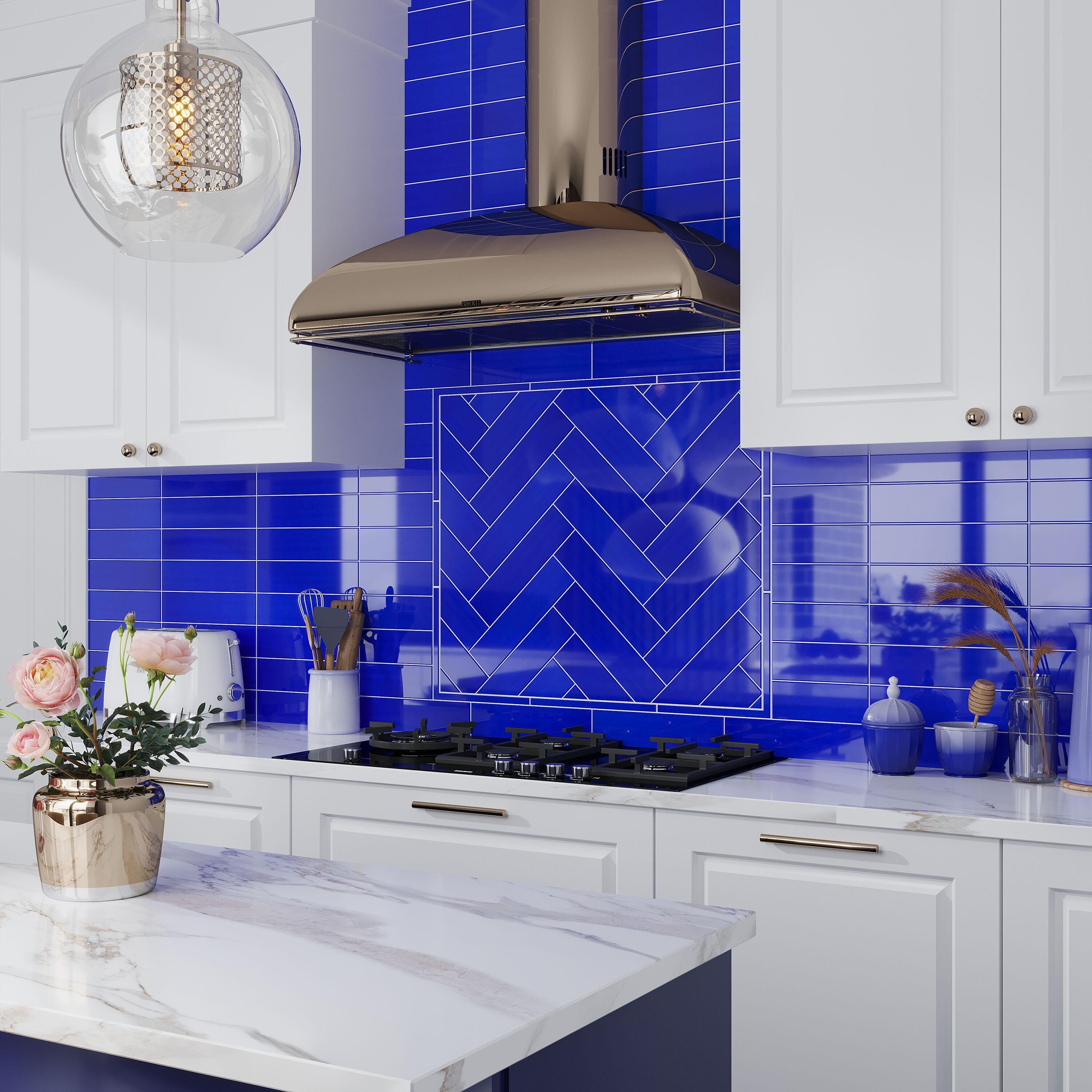 3" X 12" Glass Brick Look Subway Wall Tile