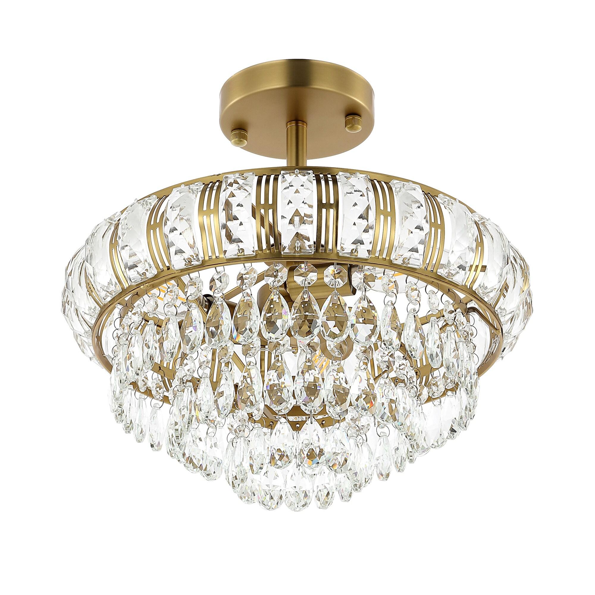 GetLedel 3-Light Empire Crystal Chandelier Gold N/A Gold