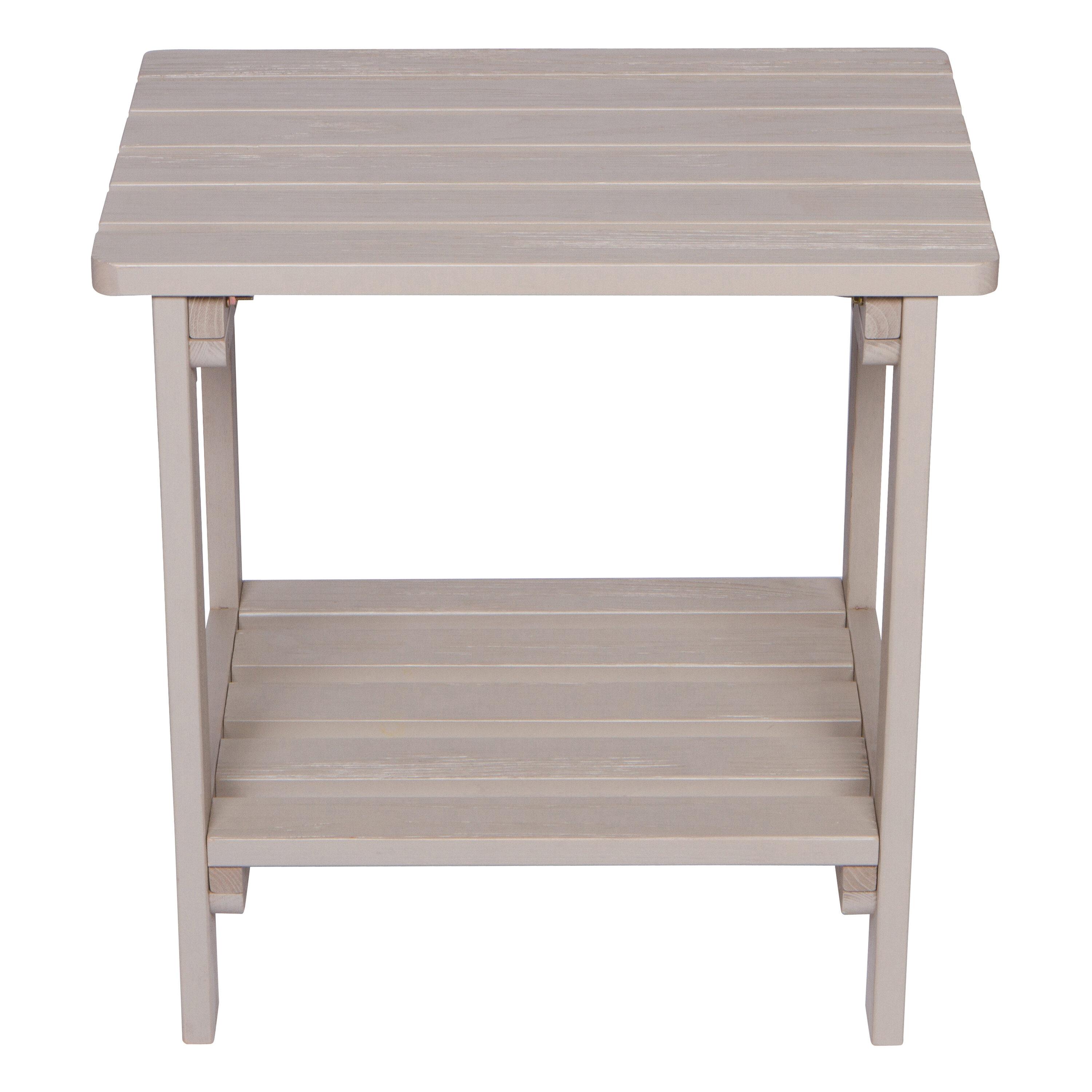 Shine Company Rectangular Traditional Wooden Indoor/Outdoor Side Table in Gray