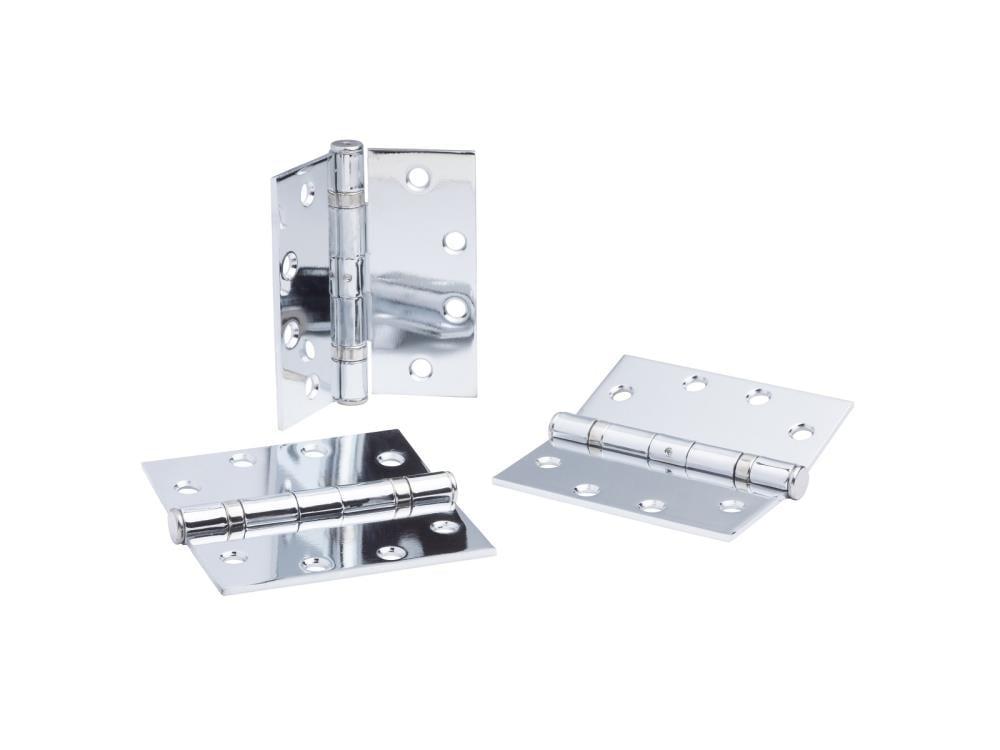 Global Door Controls 4.5 in. x 4.5 in. Full Mortise Squared Ball Bearing Hinge with Non-Removable Pin - Pack of 3 (Set of 3)
