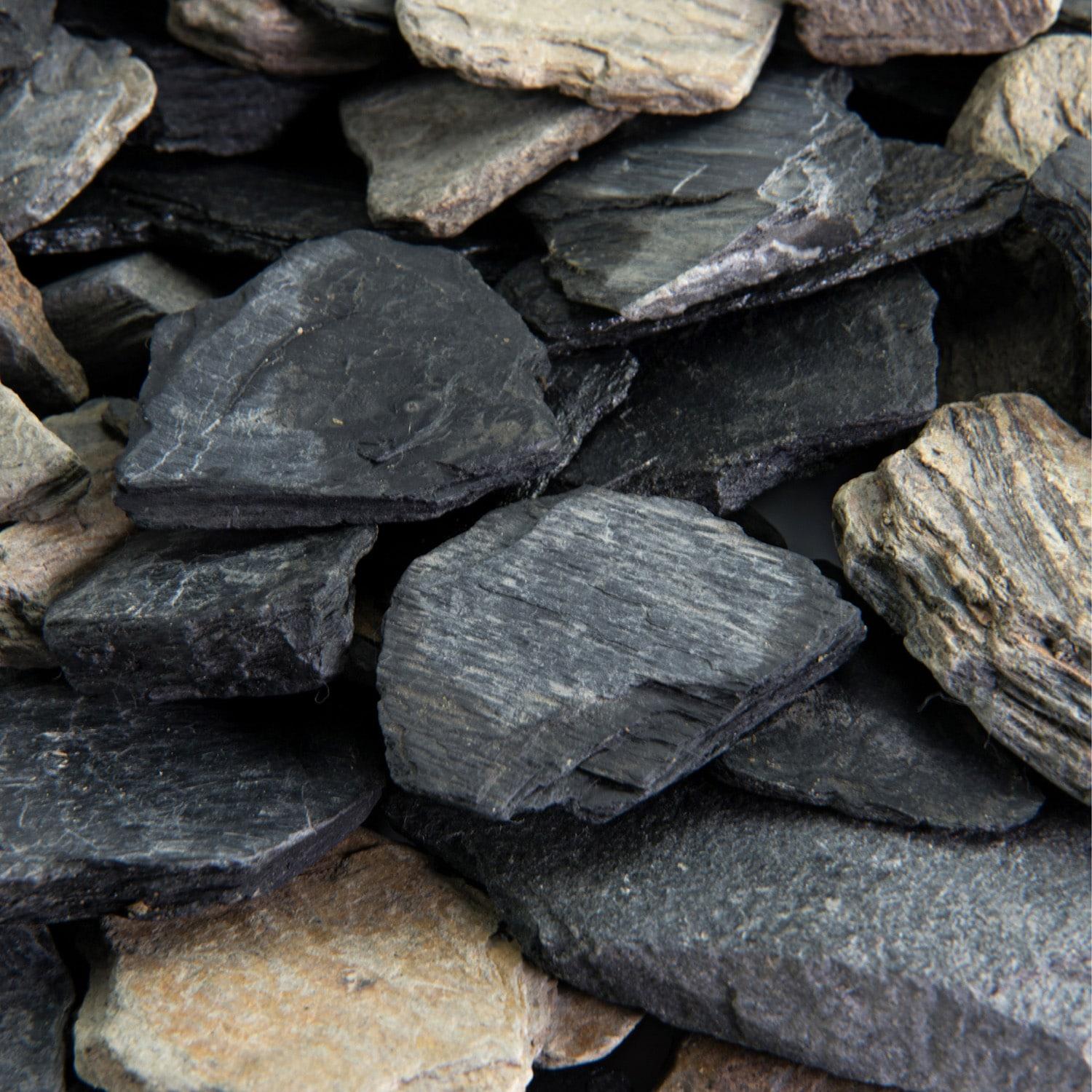 Natural Black and Tan Slate Chips Landscaping Rocks