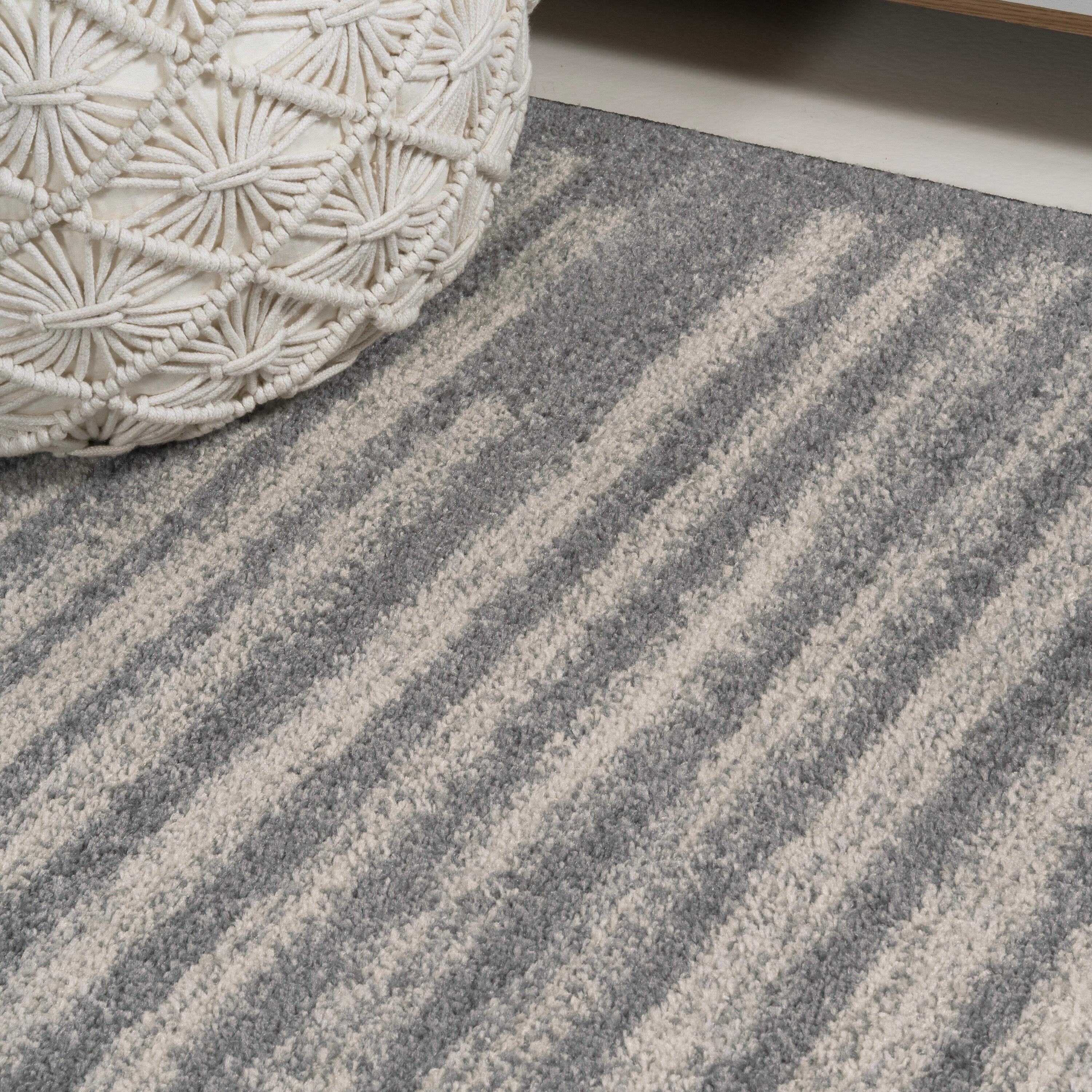 JONATHAN Y Khalil Modern Berber Stripe Gray/Cream 2 ft. x 8 ft. Runner Rug