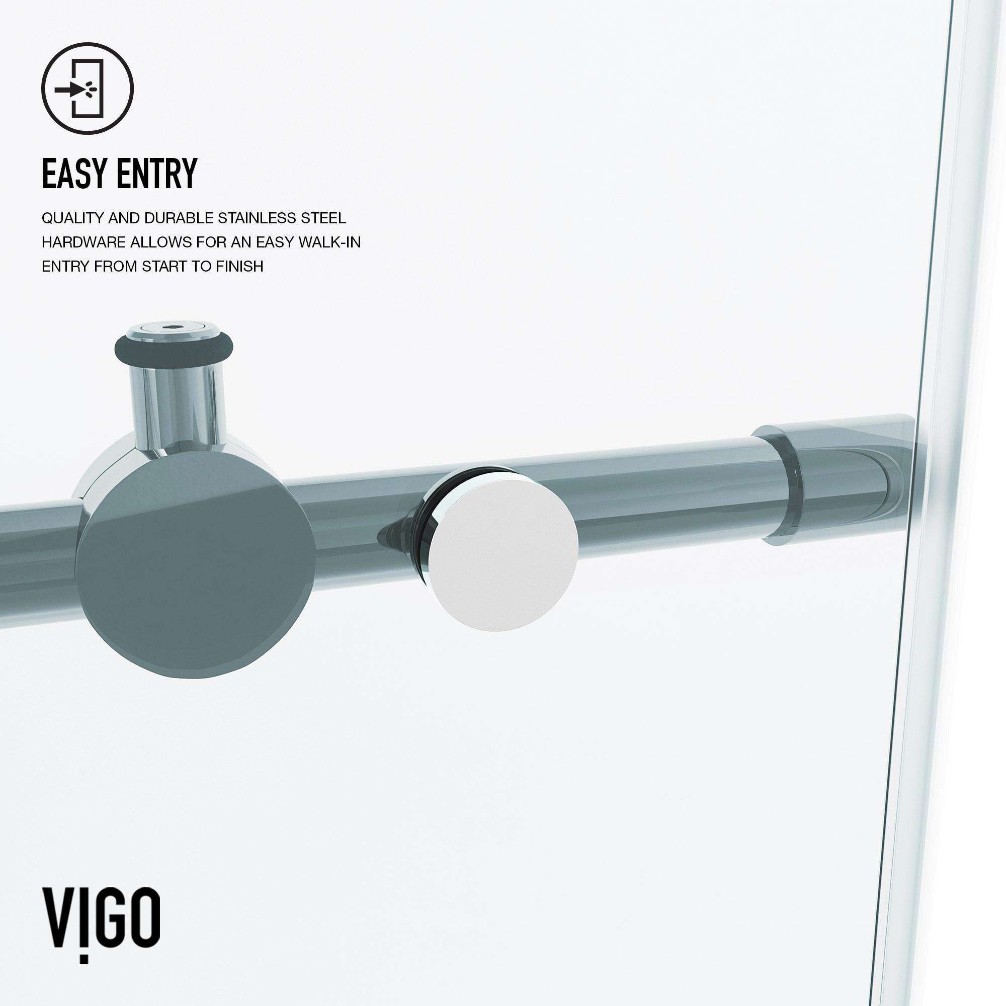 Elan 56-60" W x 74" H Sliding Frameless Shower Door with 3/8" Clear Glass