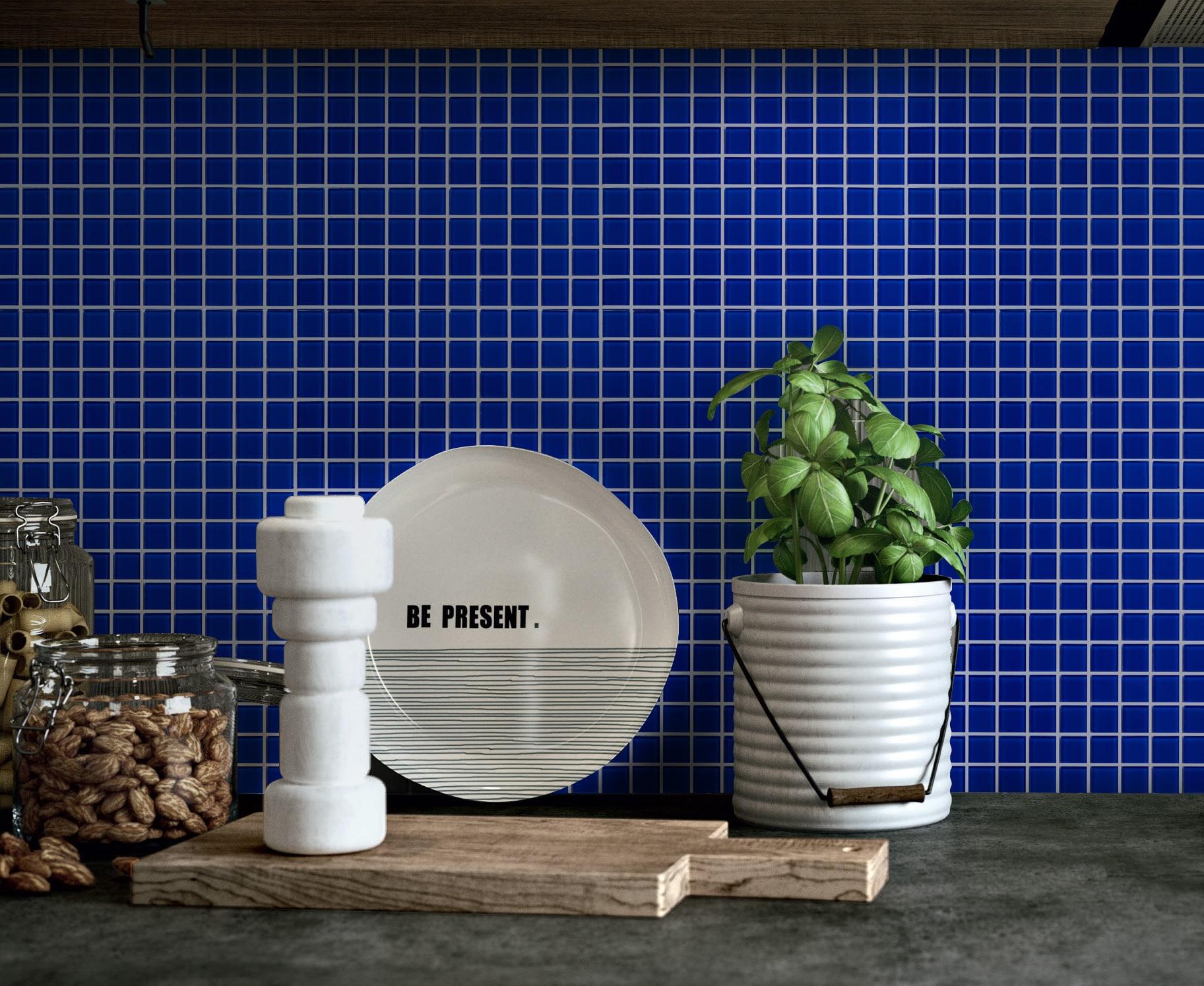 WS Tiles® 1" x 1" Straight Edge Glass Mosaic Tile