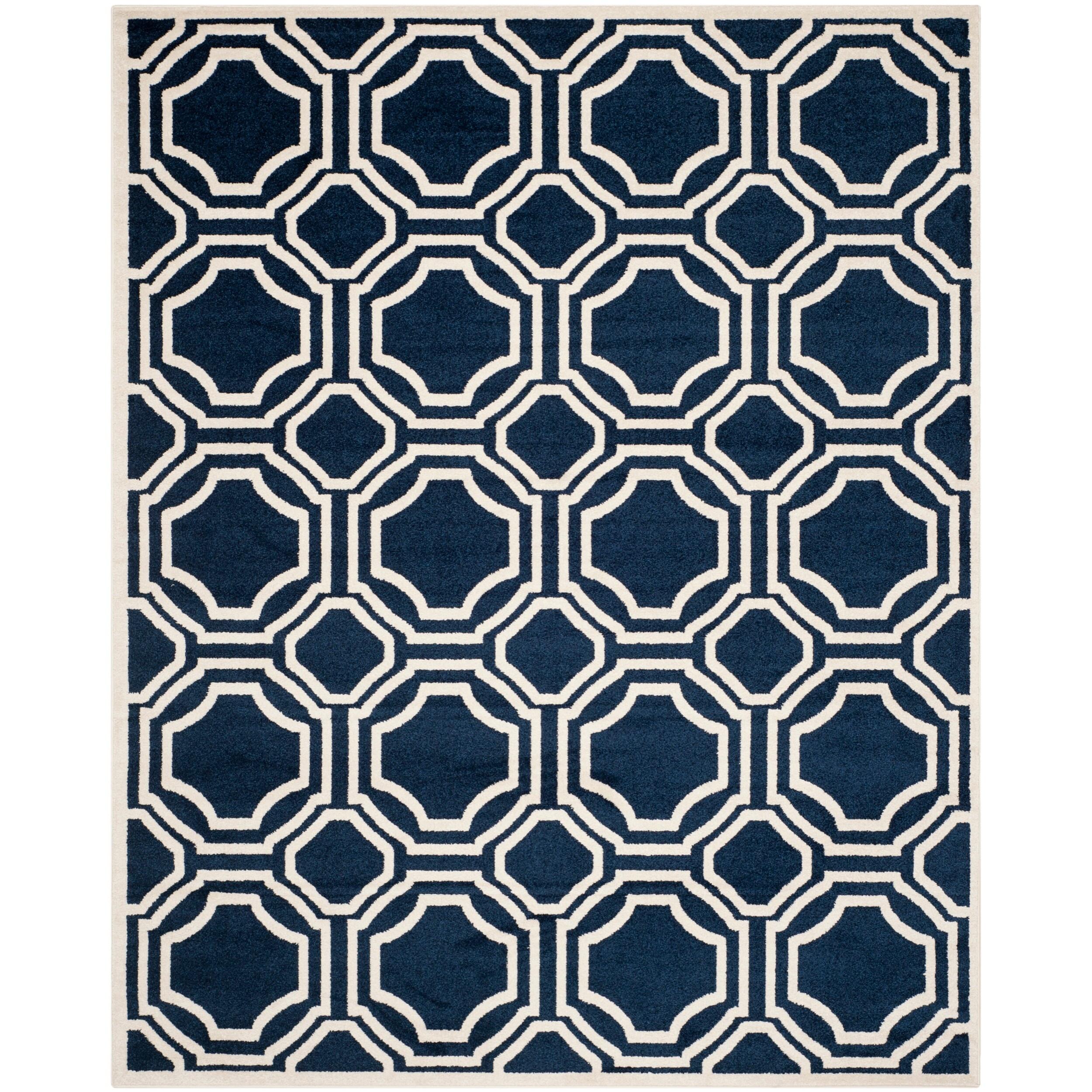 Amherst AMT411 Power Loomed Area Rug - Navy/Ivory - 8'x10' - Safavieh.