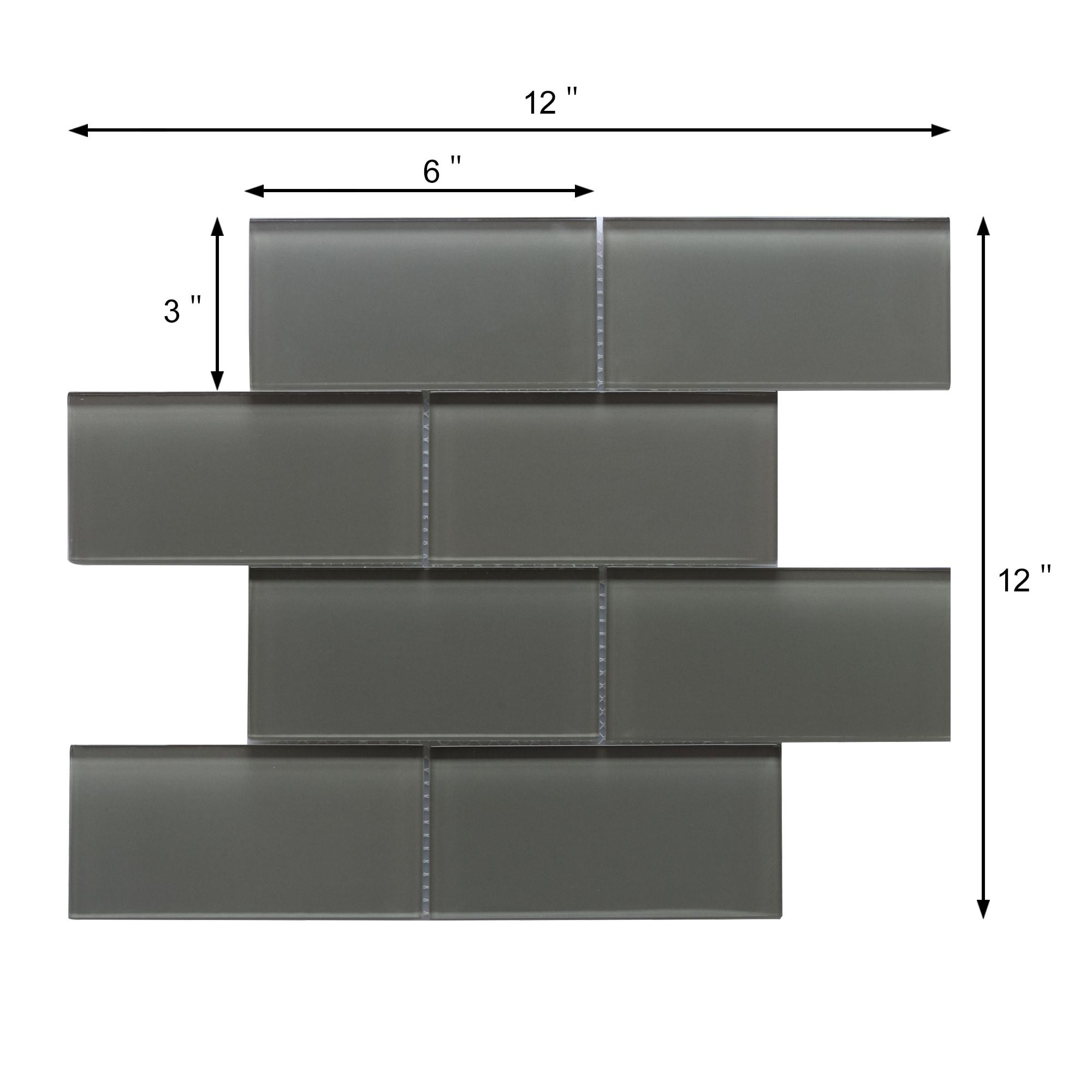 Premium 3" x 6" Straight Edge Glass Mosaic Subway Tile