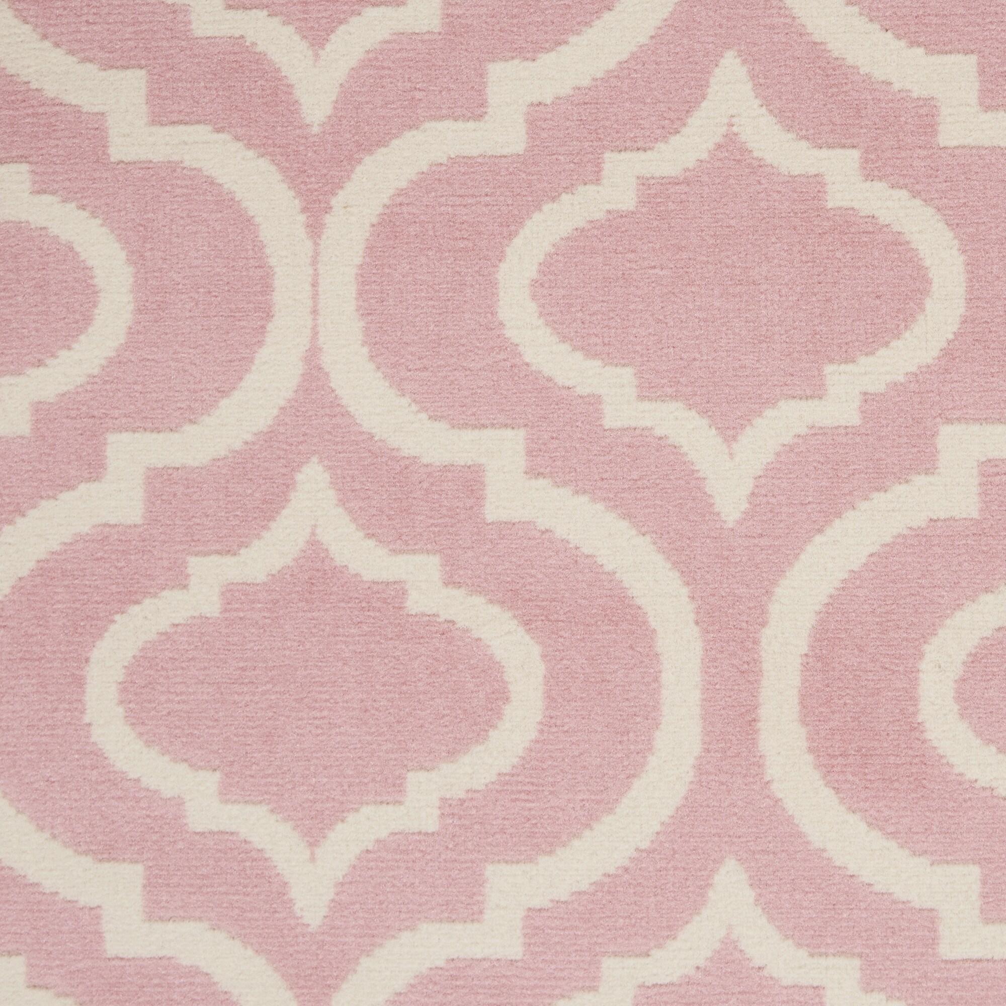 Nourison Jubilant 6' x 9' Pink Indoor Area Rug Moroccan Casual Trellis by Nourison