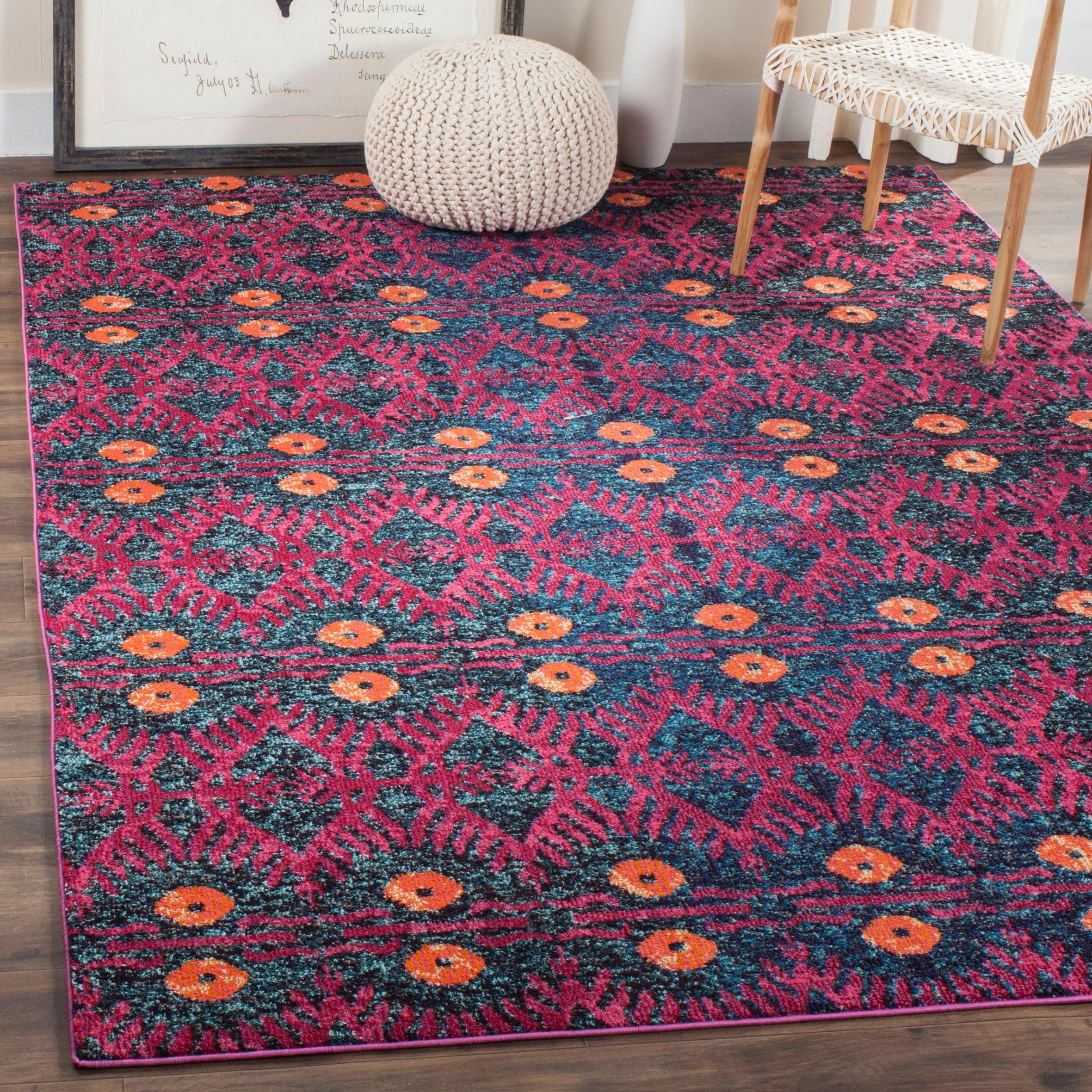 Monaco MNC213 Power Loomed Indoor Area Rug - Pink/Multi - 8'9"x11'9" - Safavieh.