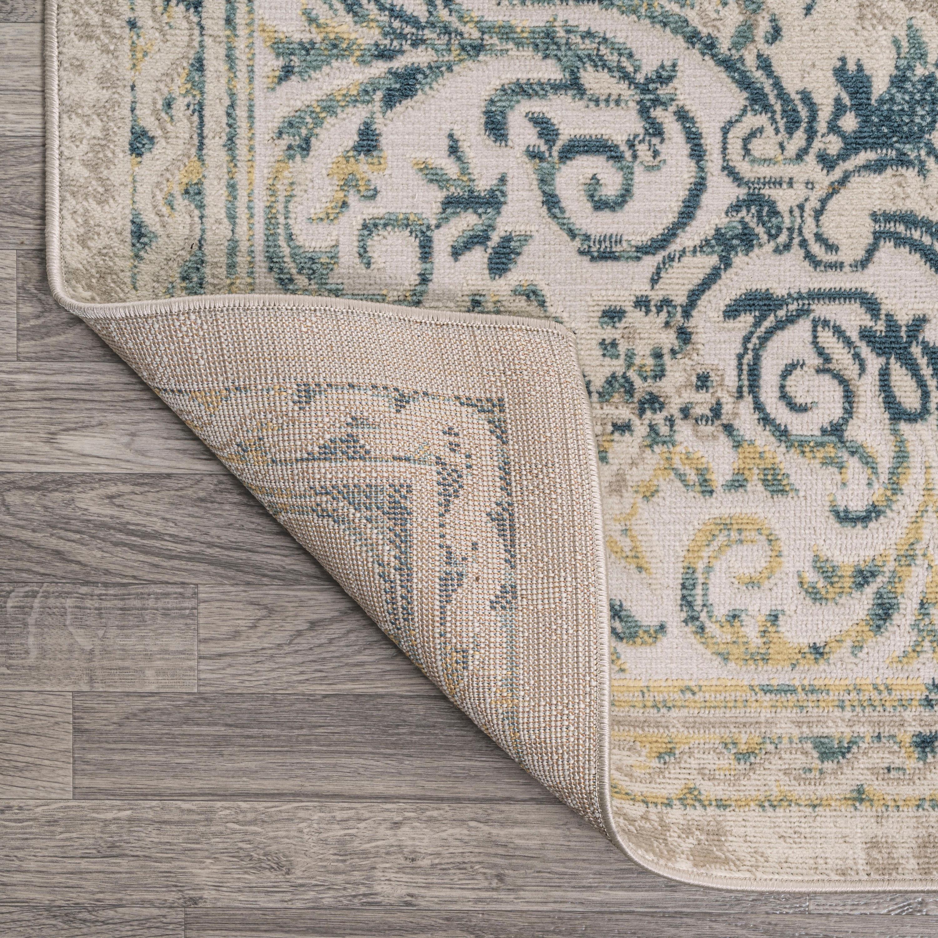JONATHAN Y Rosalia Cottage Medallion Navy/Ivory 3 ft. x 5 ft. Area Rug
