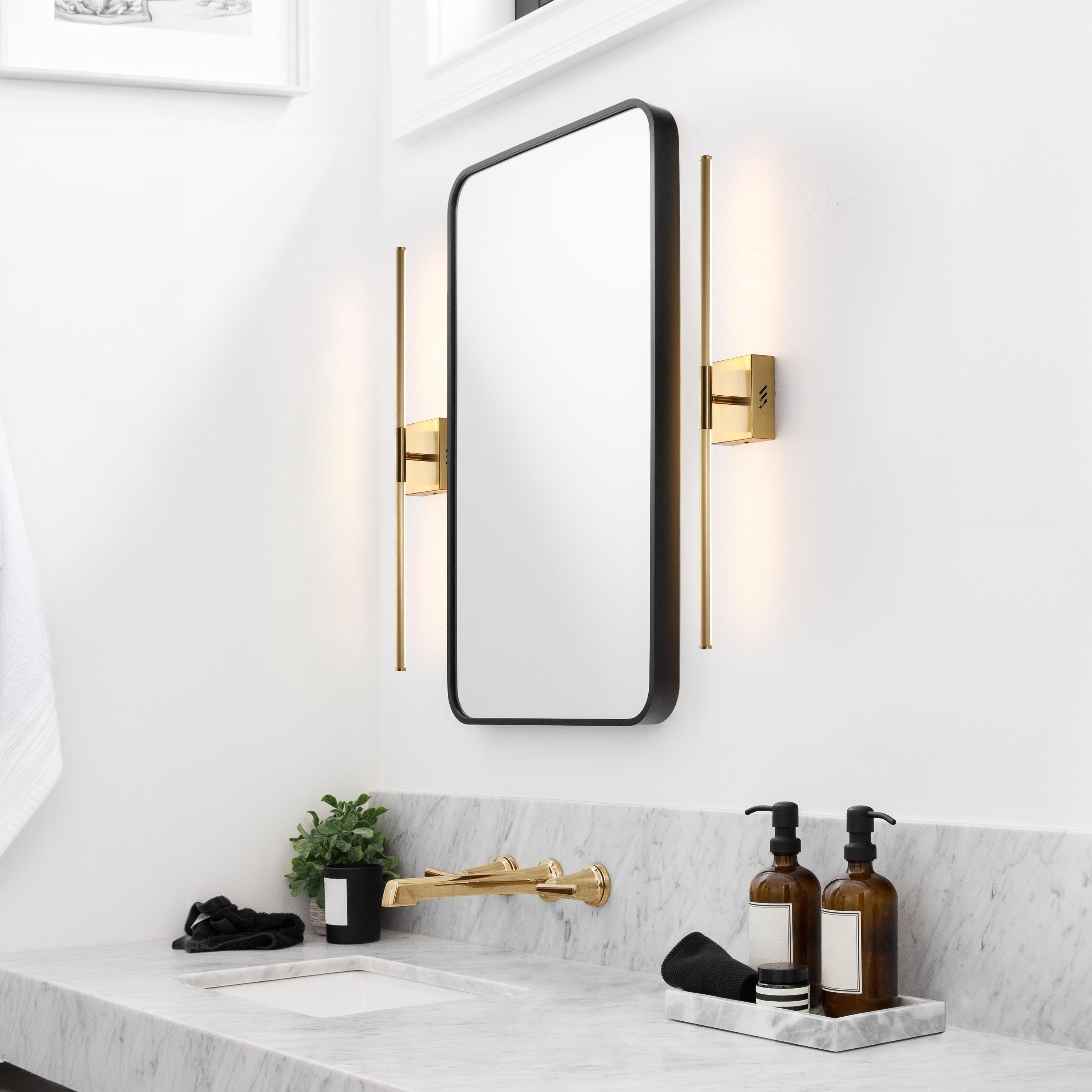 JONATHAN Y Makena 28" Modern Minimalist Dimmable Integrated LED Metal Wall Sconce, Brass Gold