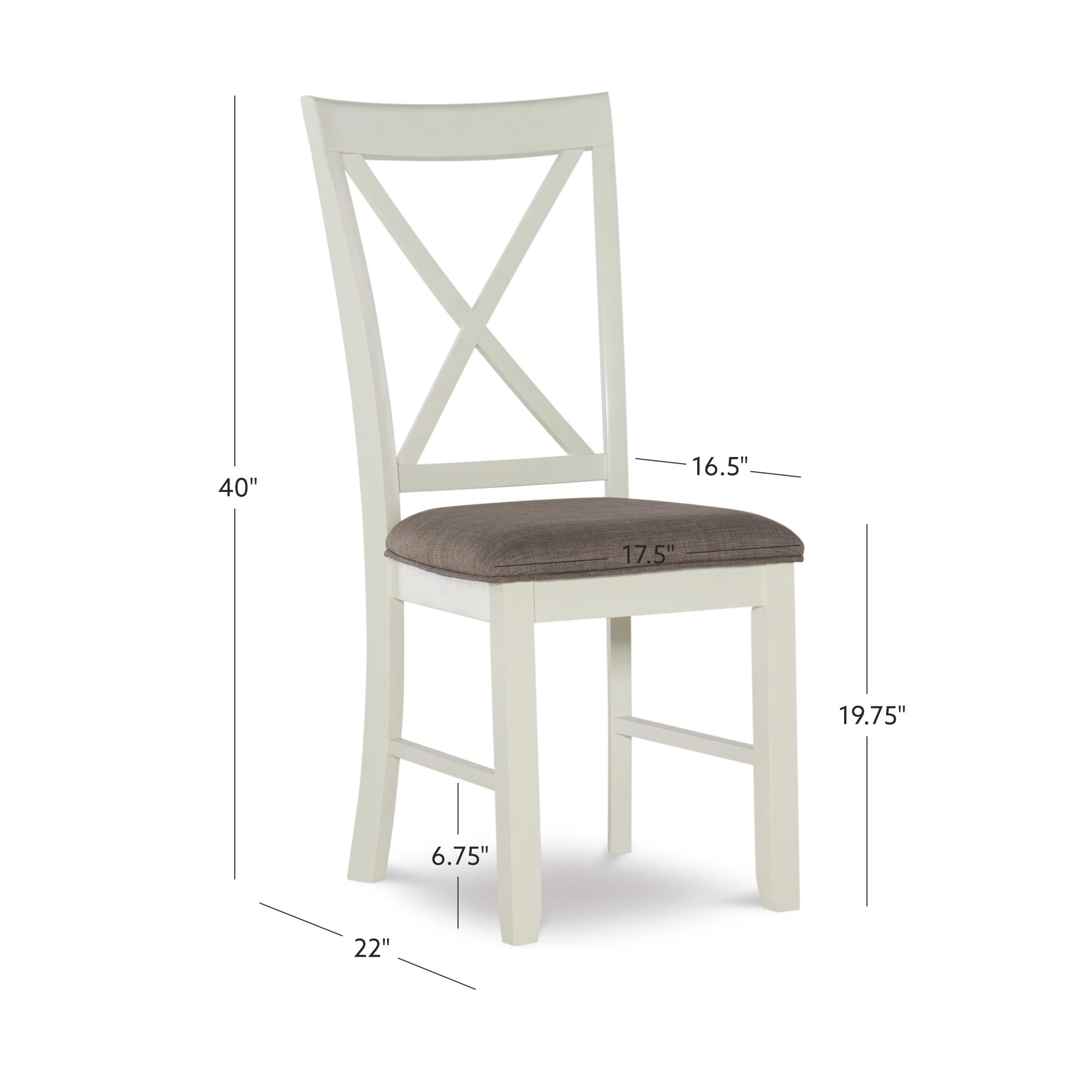 Linon Jane Wood Set of Two X-Back Dining Side Chairs in Vanilla White