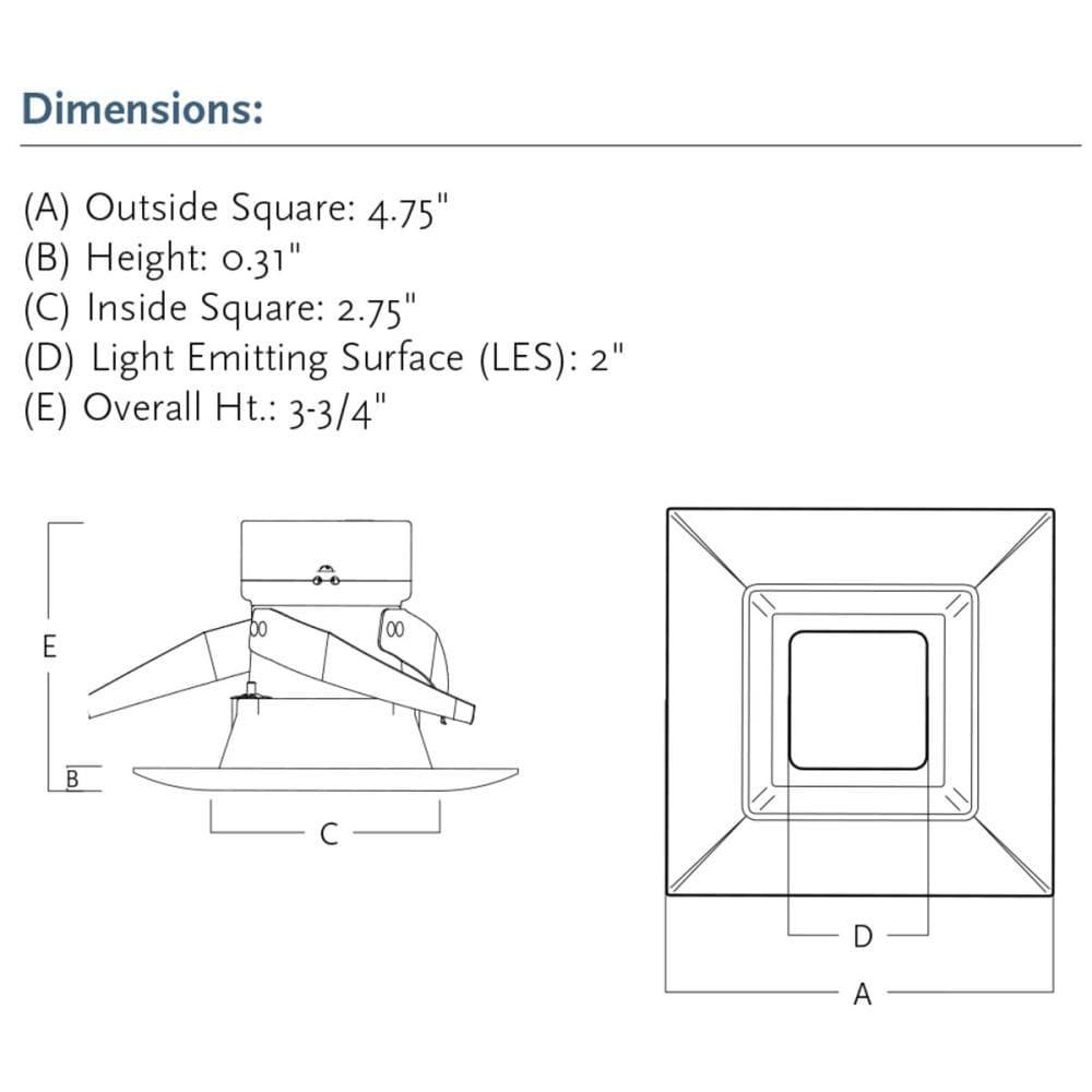 Progress Lighting P8180-30K Recessed Led 4" Square Trim - Nickel