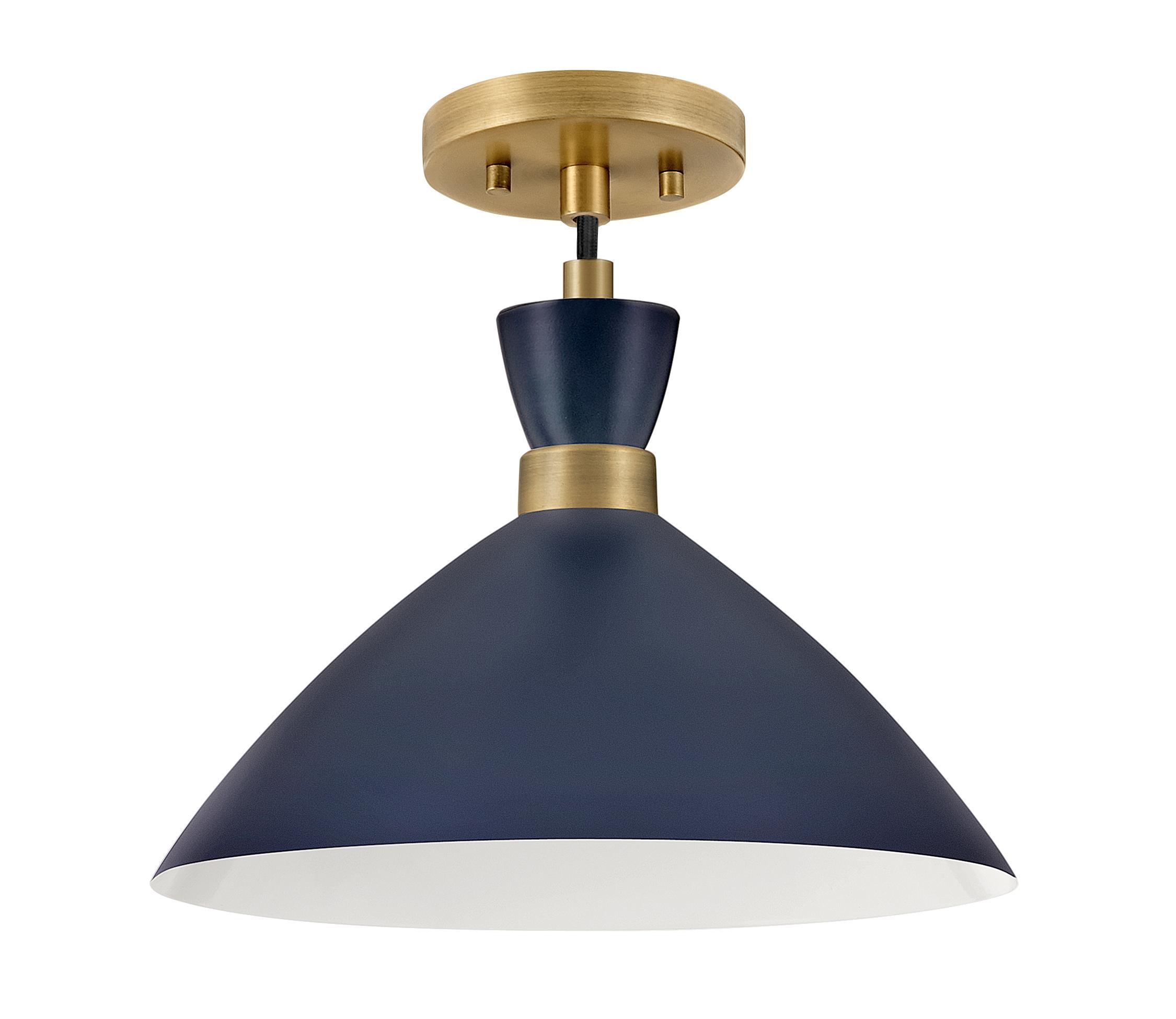 Lark Simon 1 - Light Pendant in  Matte Navy/Heritage Brass