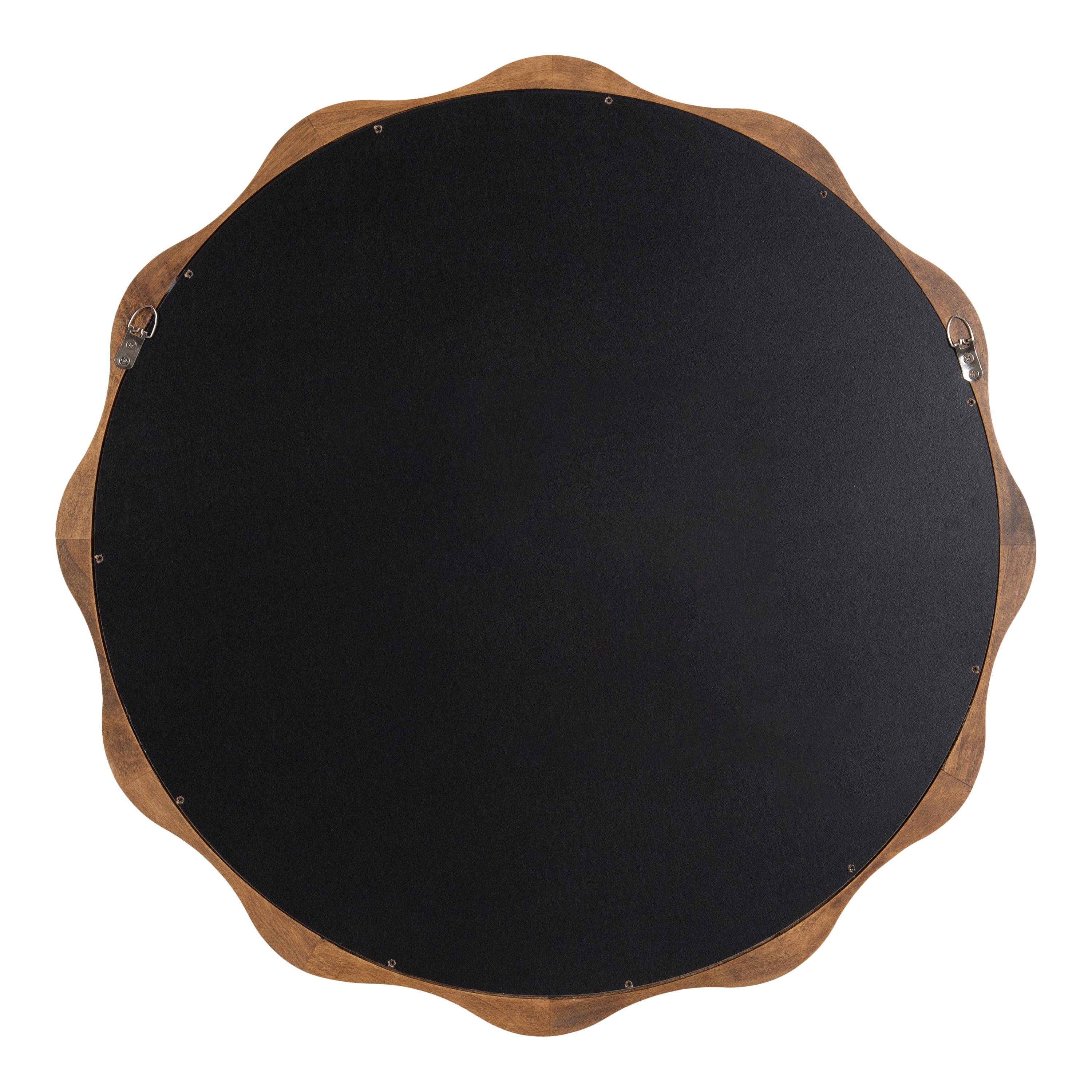 Kate & Laurel All Things Decor 28"x28" Hatherleigh Round Scallop Mirror: Wall Mount, Transitional Decor