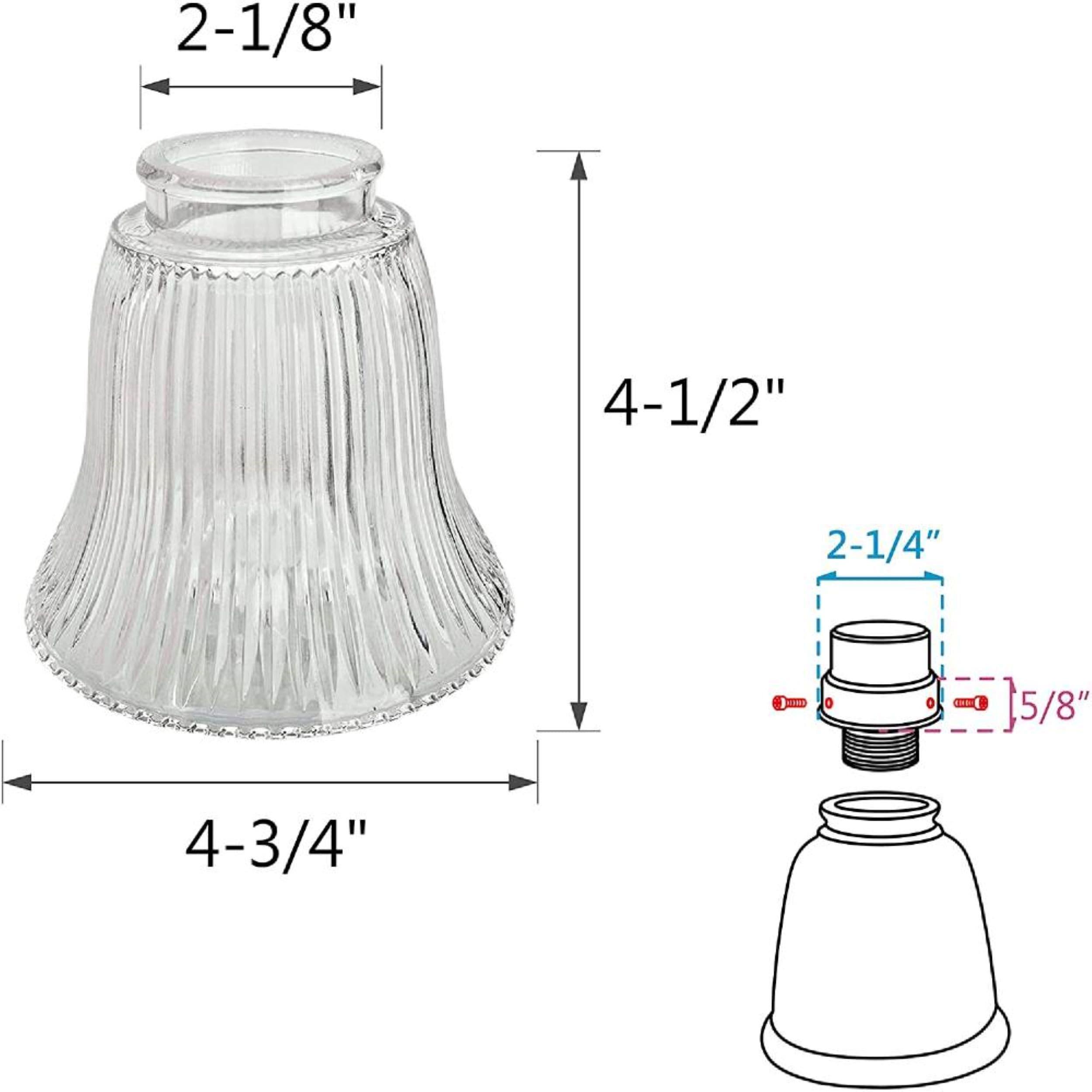 Aspen Creative Corporation 4.5'' H Glass Bell Ceiling Fan Fitter Shade (Set of 4)