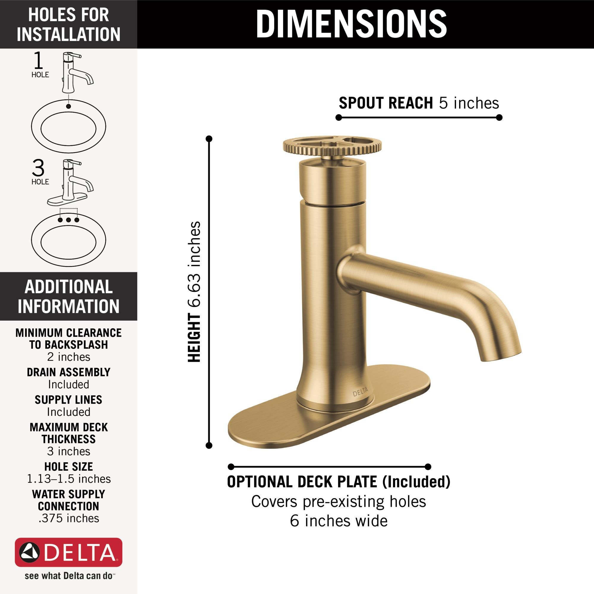 Trinsic Single Hole Bathroom Faucet with Wheel Handle, Single Handle Bathroom Sink Faucet