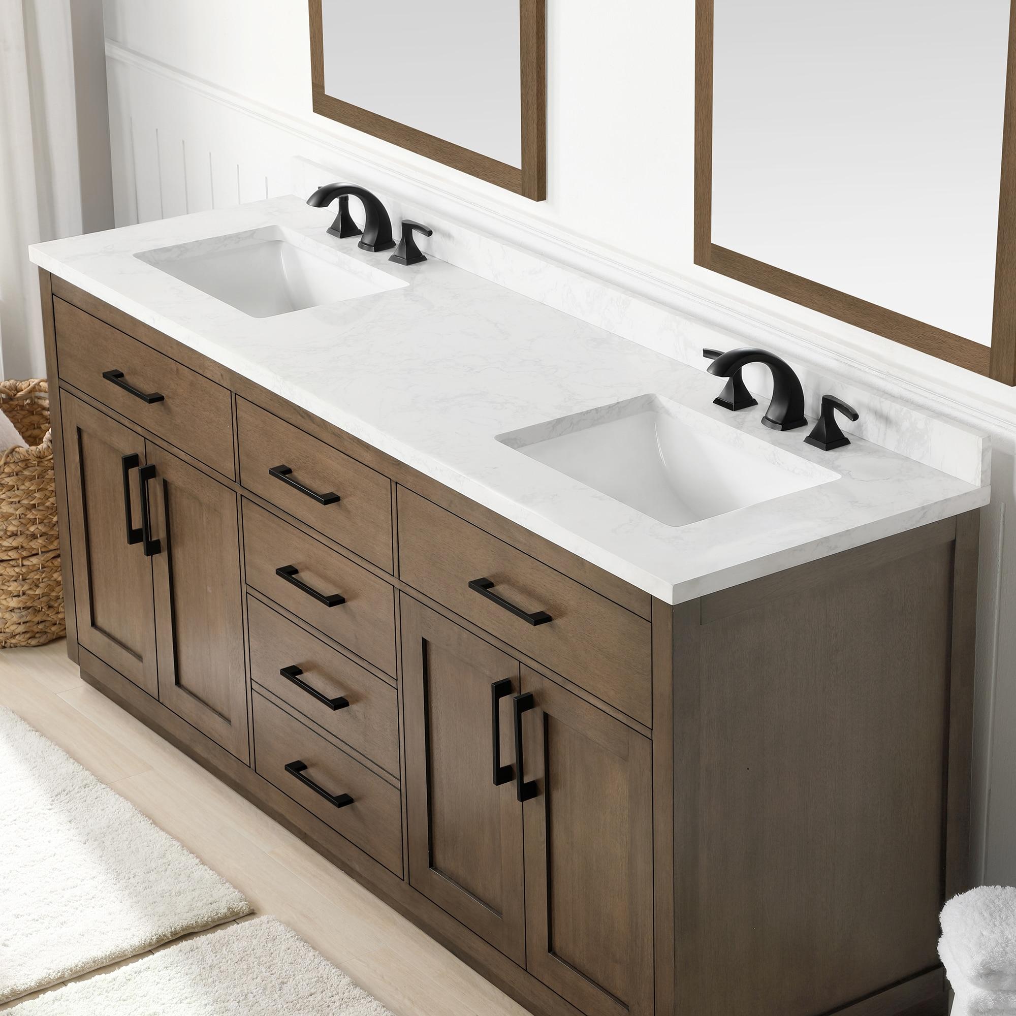 OVE Decors Athea 72 in. W Bath Vanity with Premium Countertop and Power Bar