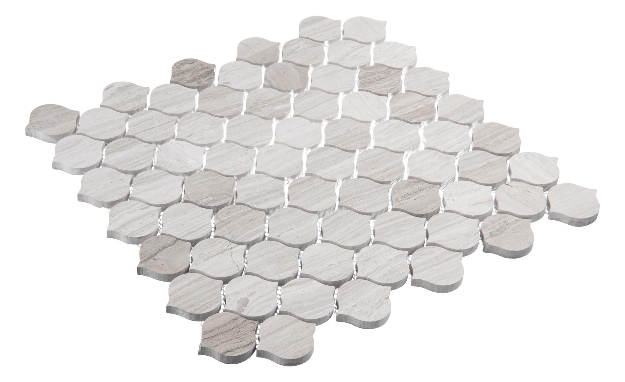 Andova Dayberry 1.5" Marble Arabesque Mosaic Kitchen Backsplash, Bathroom, Shower, Pool, Wall and Floor Tile