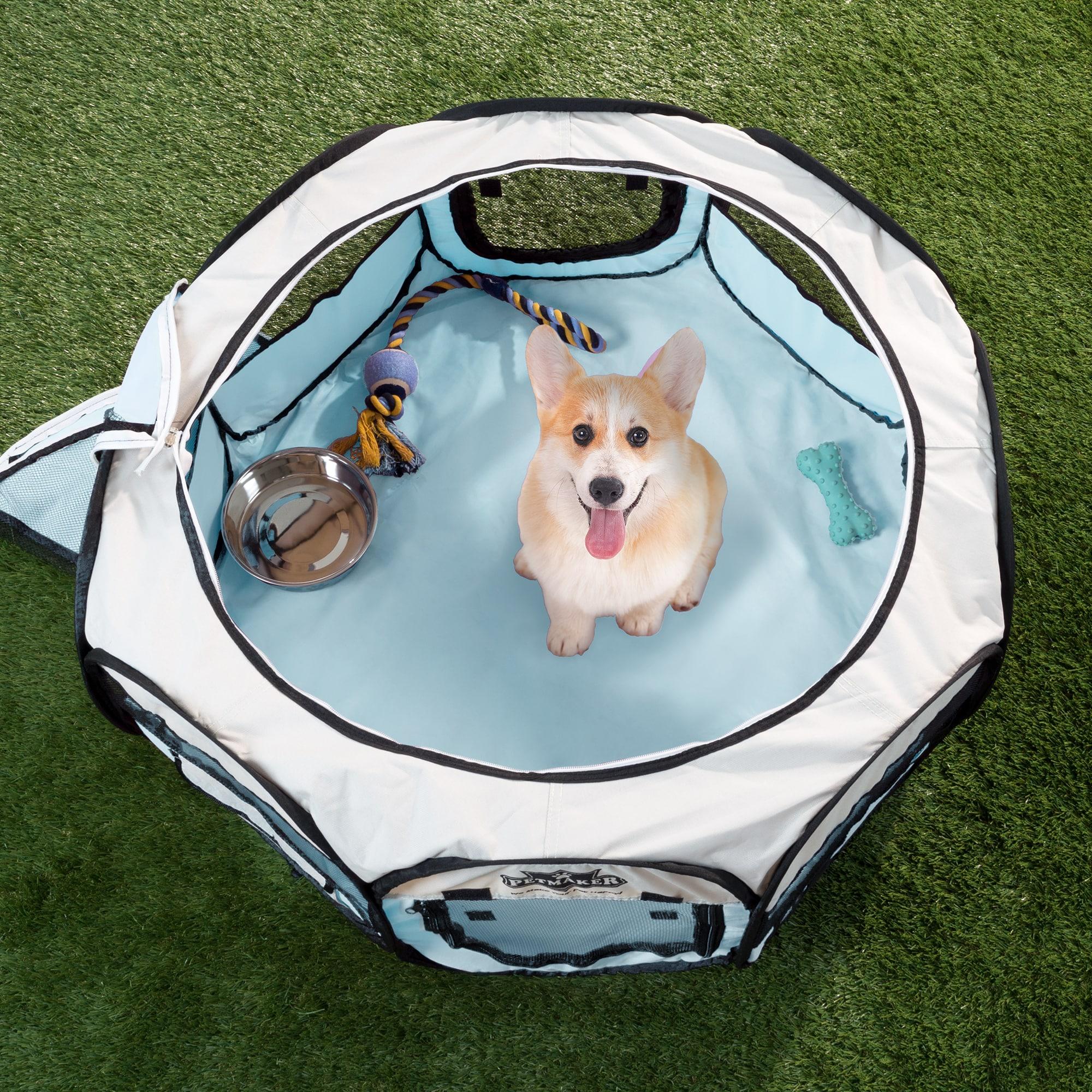 Pet Adobe Portable Pop-Up Pet Play Pen for Indoor and Outdoor Use - Blue