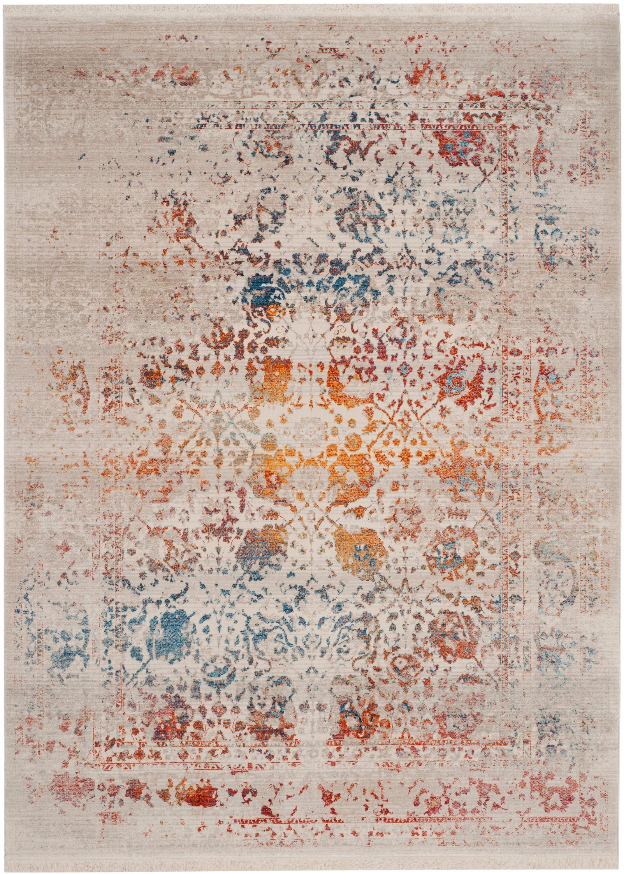 Vintage Persian VTP409 Power Loomed Area Rug - Light Grey/Multi - 4'x6' - Safavieh.