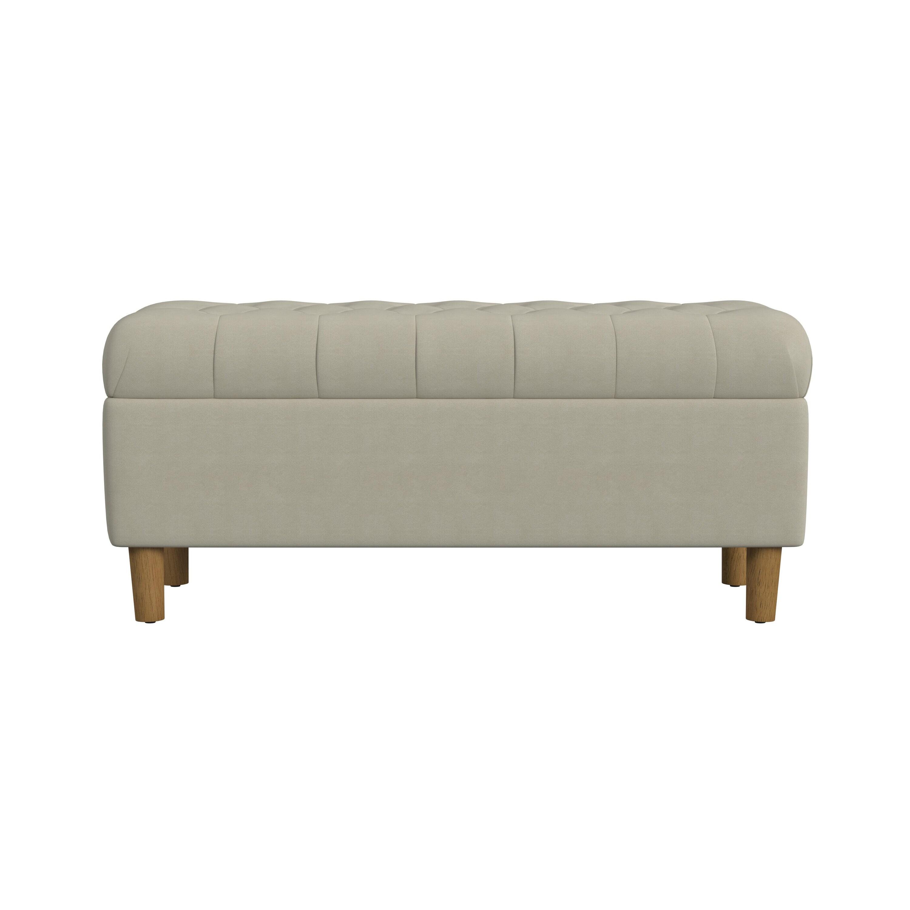 HomePop Velvet Upholstered Storage Bench