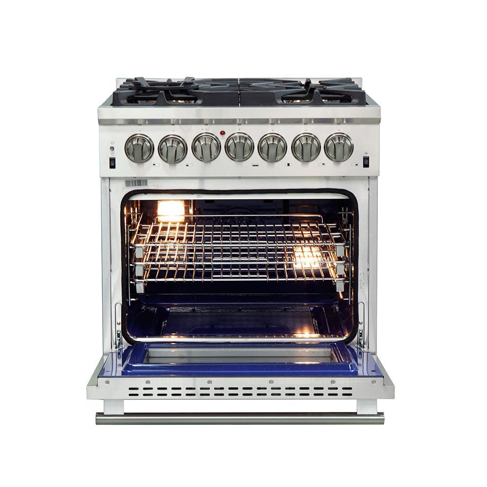 Forno FFSGS618730 30 inch Stainless Freestanding Dual Fuel Range