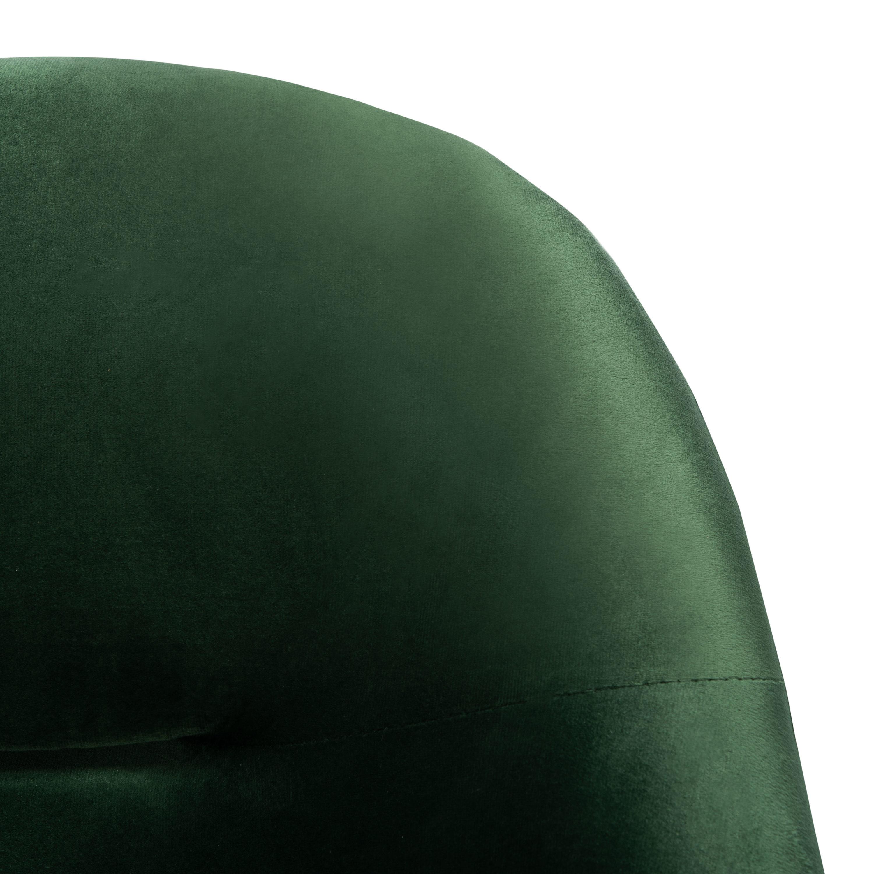 Eleazer Velvet Accent Chair - Malachite Green/Gold - Safavieh