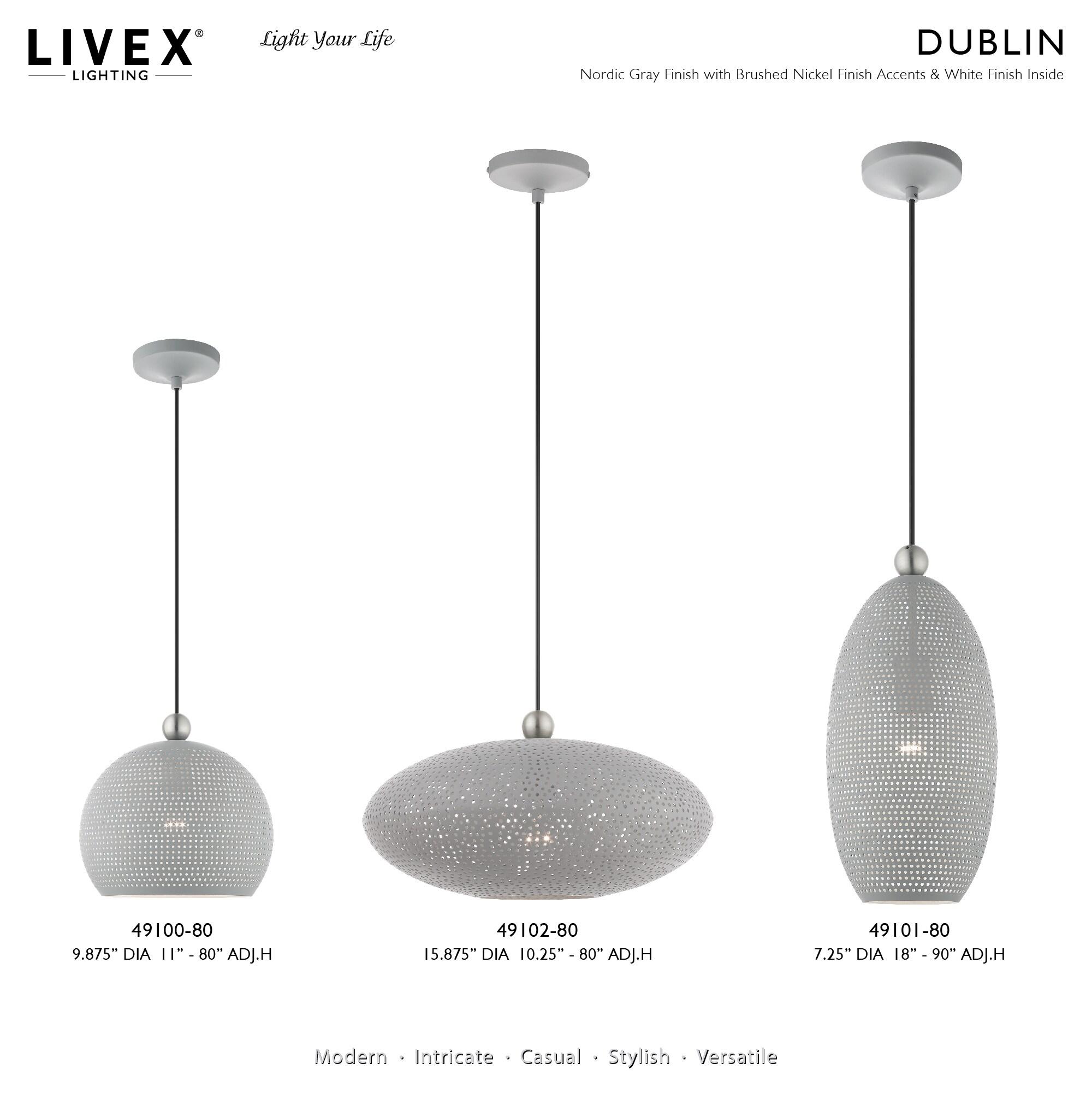 Livex Lighting Dublin 1 - Light Pendant in  Nordic Gray