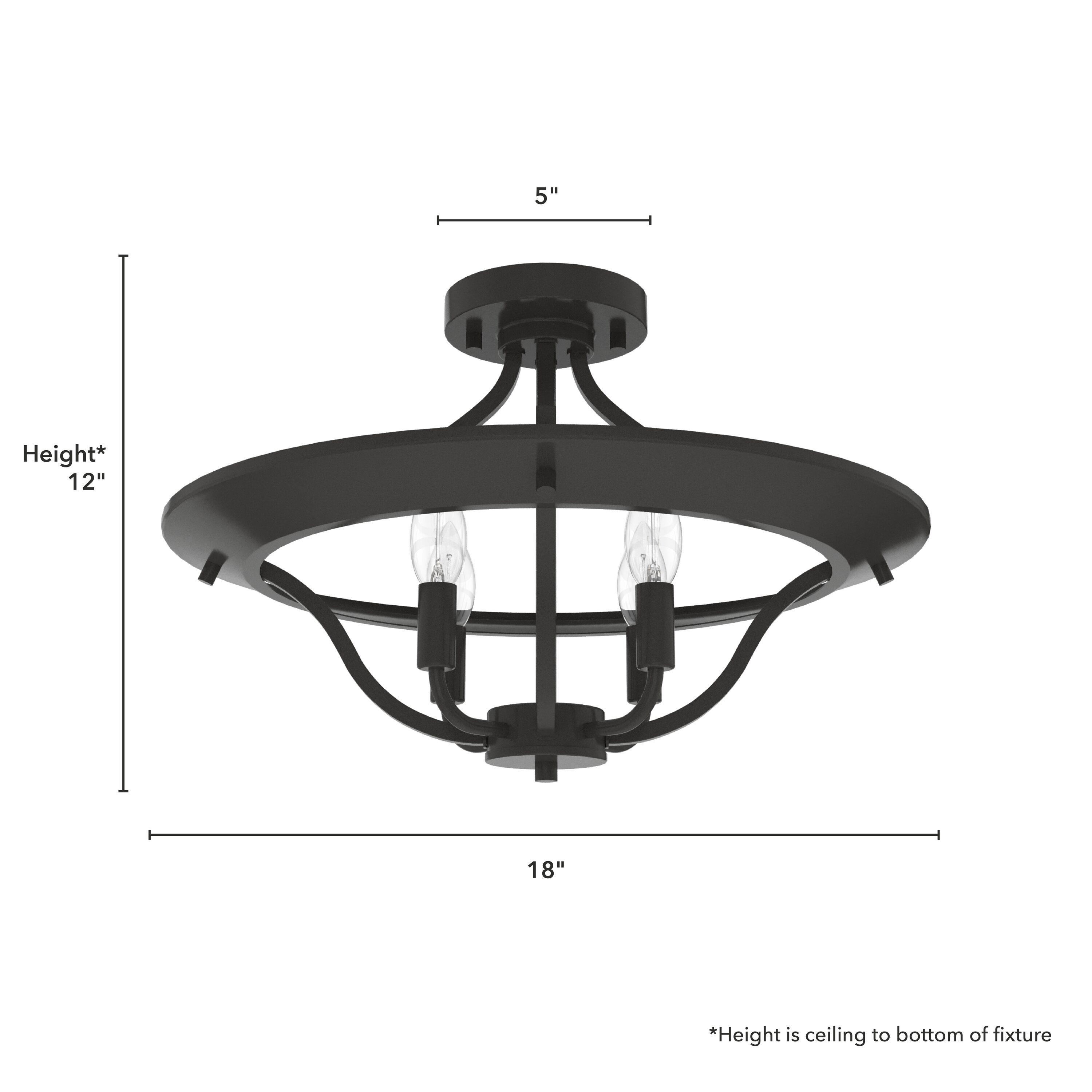 Hunter Fan Perch Point 4 Light Semi Flush Mount