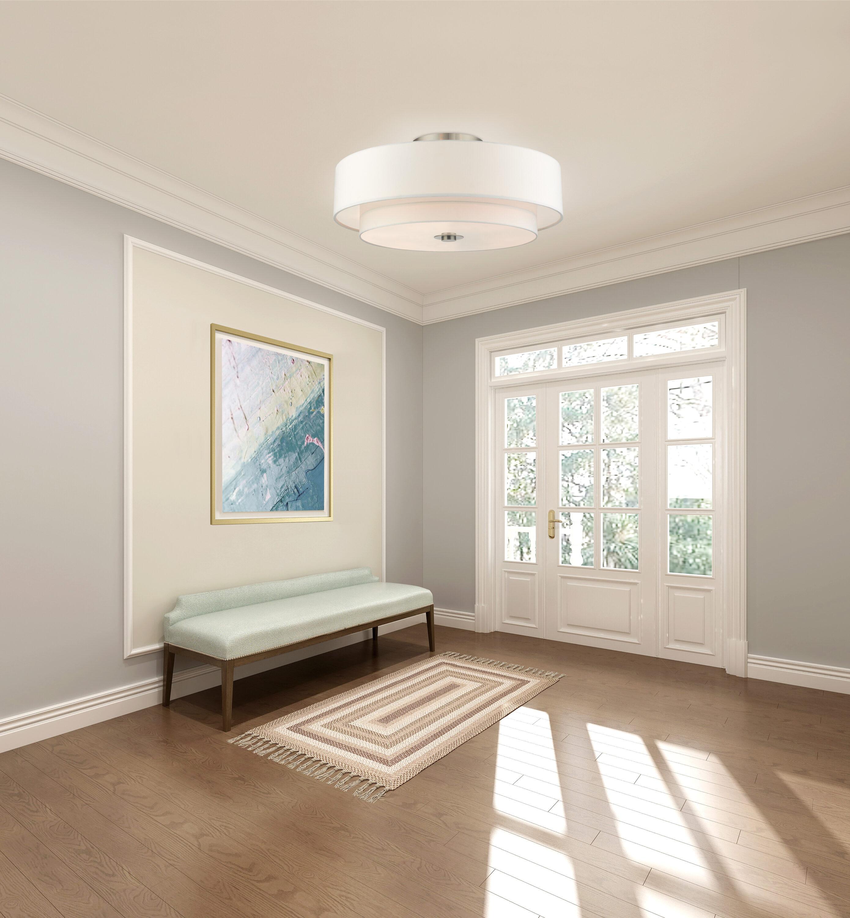 Livex Lighting Meridian 6 - Light Semi-Flush Mount in  Brushed Nickel