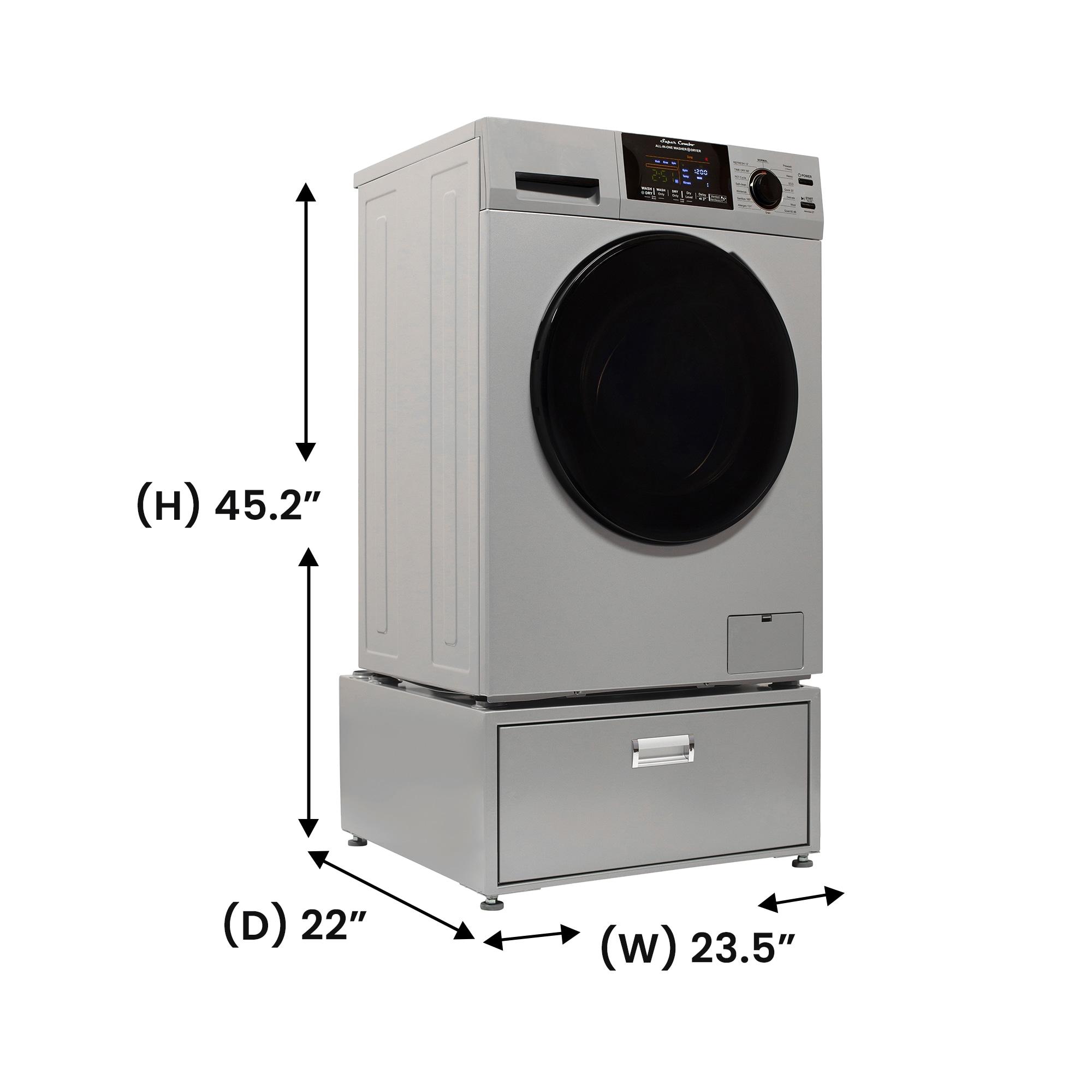 All-in-one Washer Dryer CONVERTIBLE PET Sanitize Cycle 15 lbs 1400RPM+Pedestal