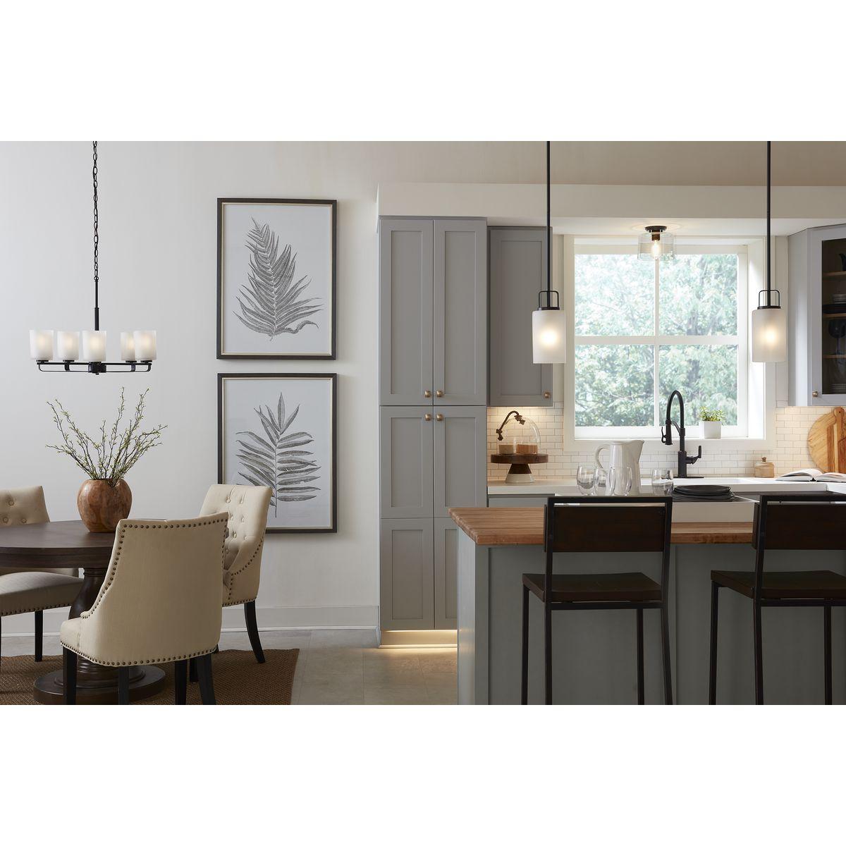 Progress Lighting, Adley Collection, 1-Light Flush Mount, Matte Black, Clear Glass Shade