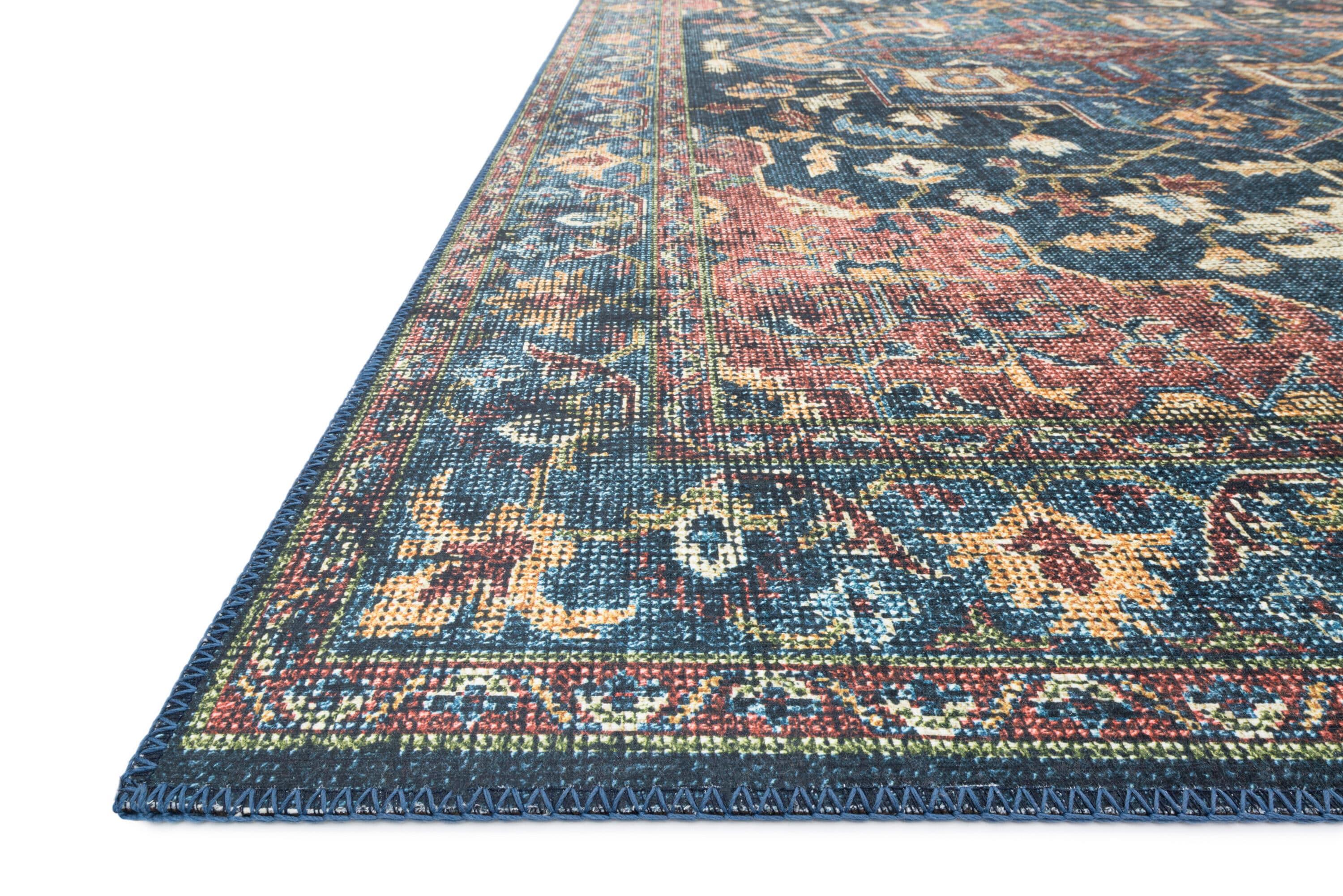 Loloi II Skye Collection SKY-08 Denim/Brick 6'-0" x 6'-0" Round Area Rug