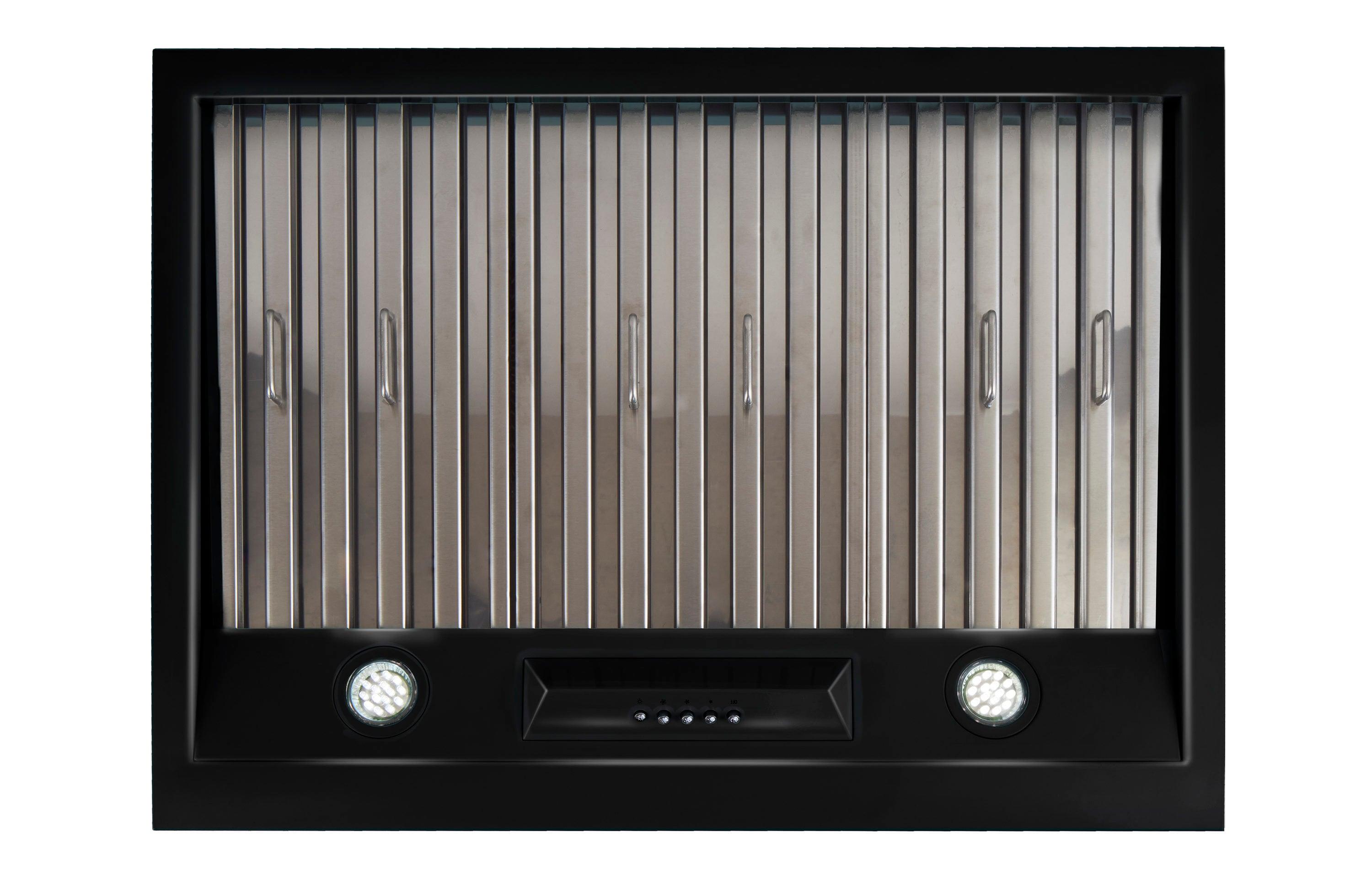 Classic Retro 24" 500 CFM Ducted Under Cabinet Range Hood with Stainless Steel Baffles and Light