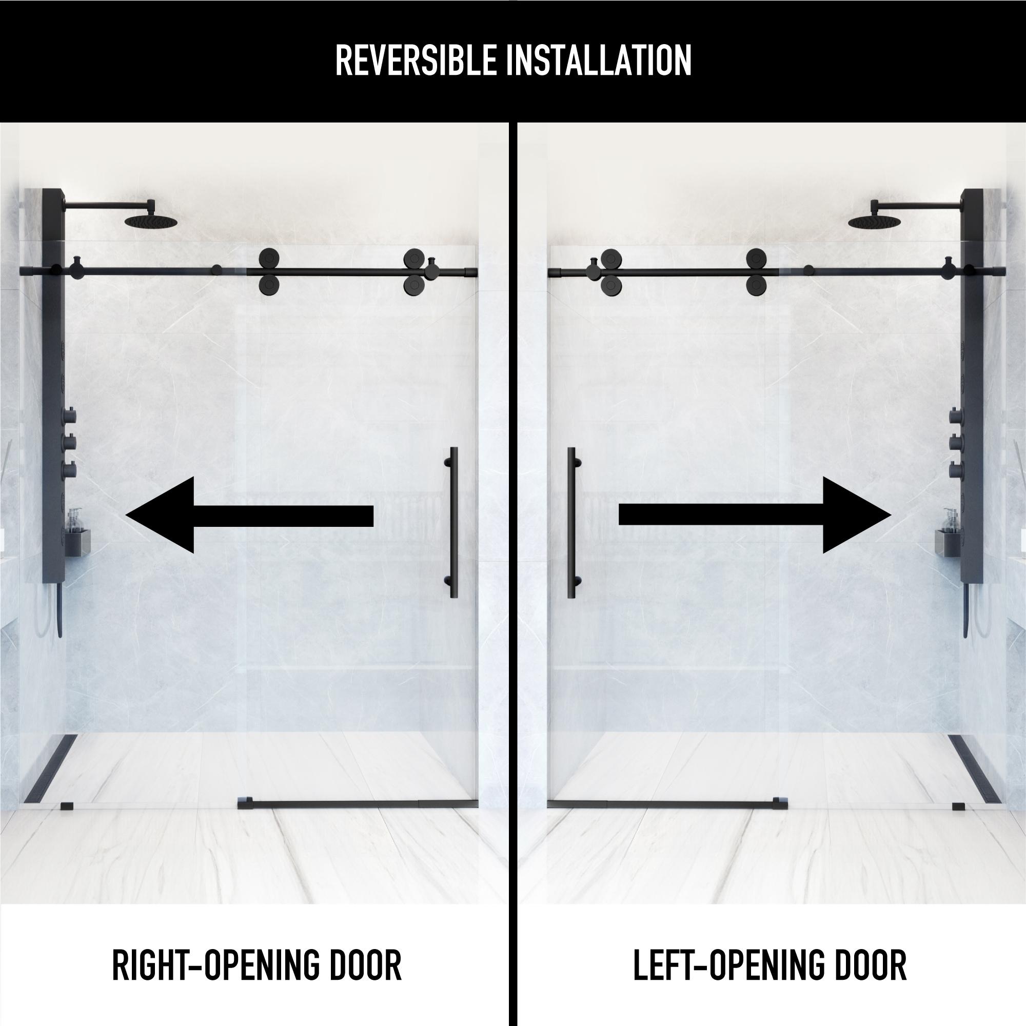 Elan 56-60" W x 74" H Sliding Frameless Shower Door with 3/8" Clear Glass