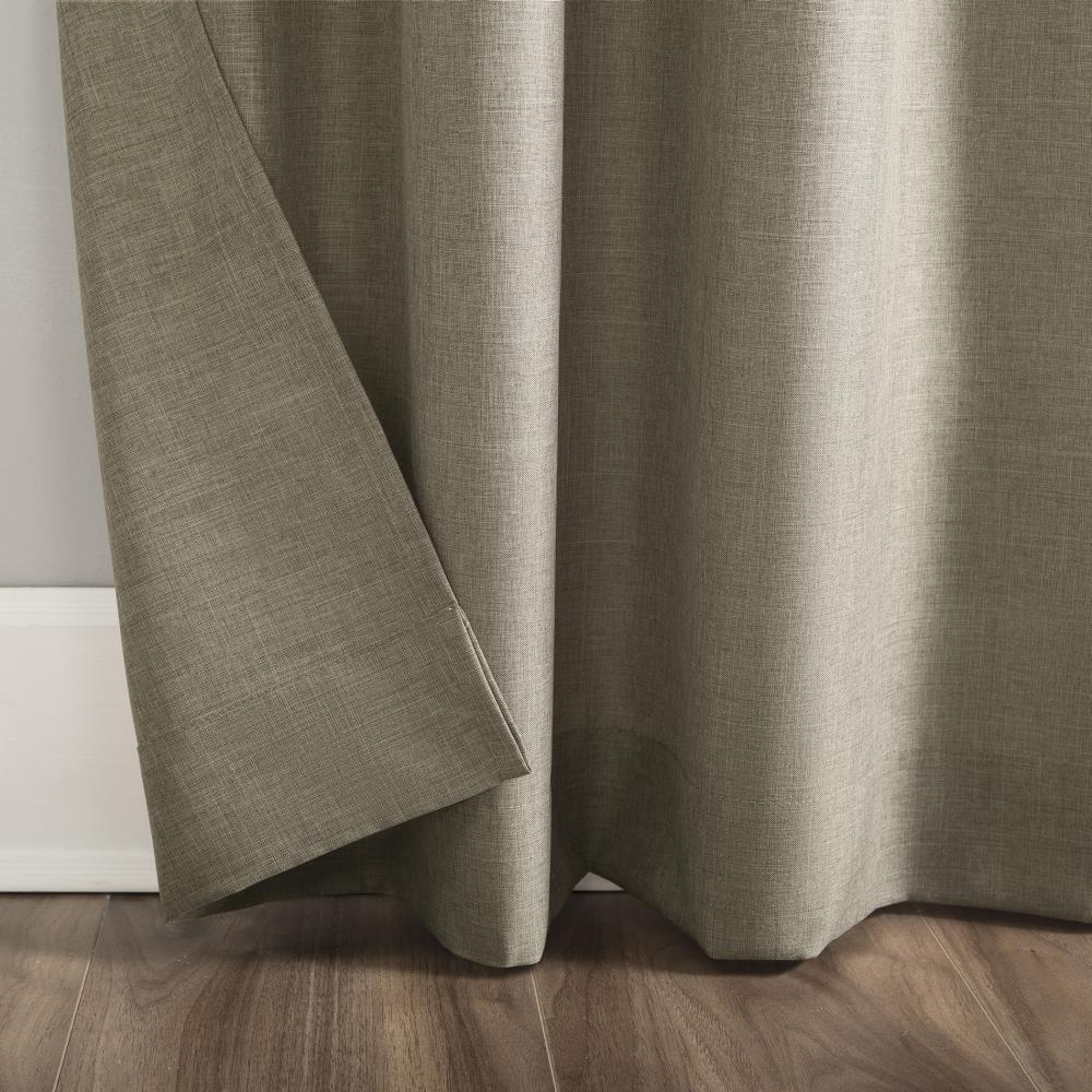 40"x63" No. 918 Light Filtering Semi-Sheer Joshua Heathered Texture Tab Top Curtain Panel Barley: Transitional Style, Machine Washable