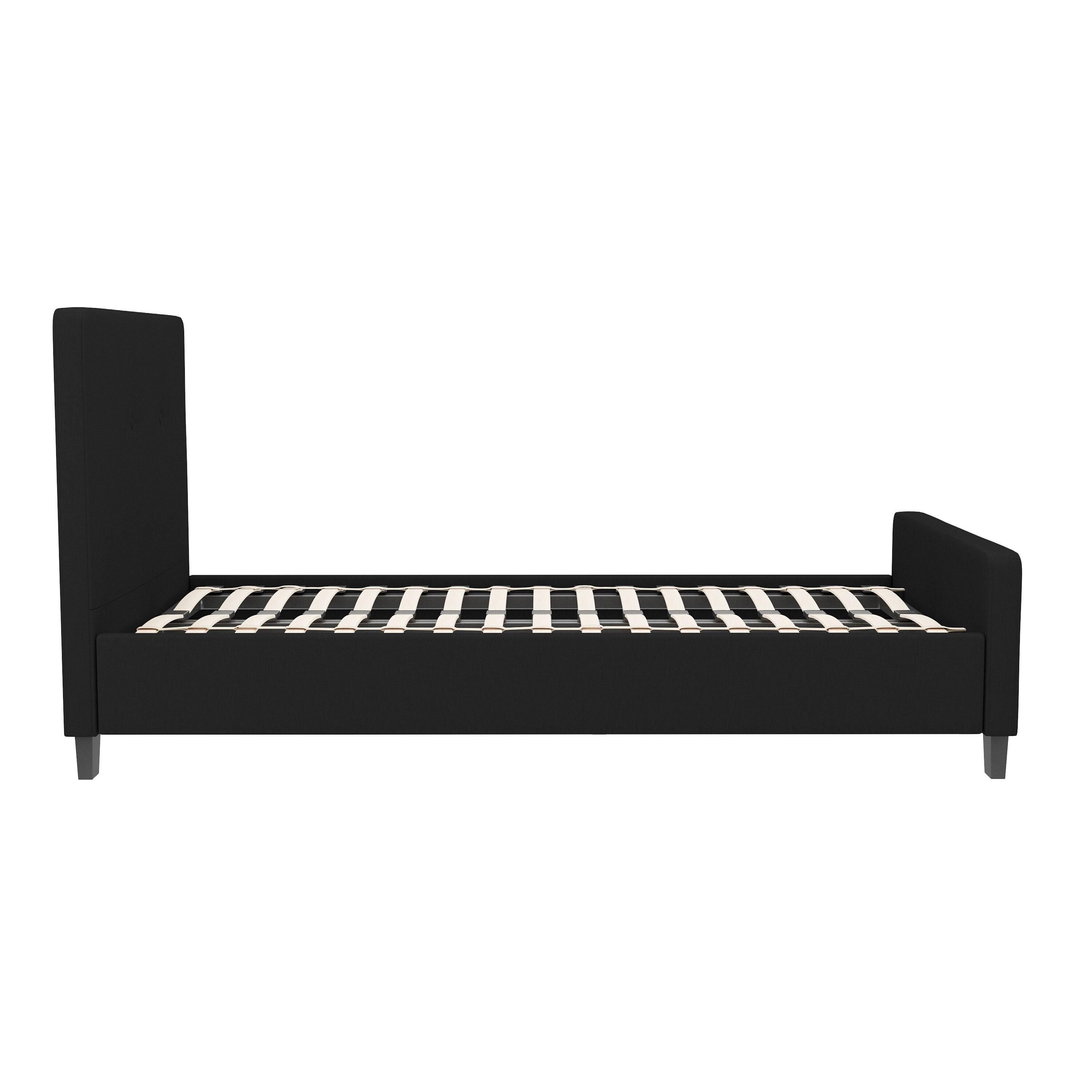 Flash Furniture Tribeca Twin Size Tufted Upholstered Platform Bed in Black Fabric