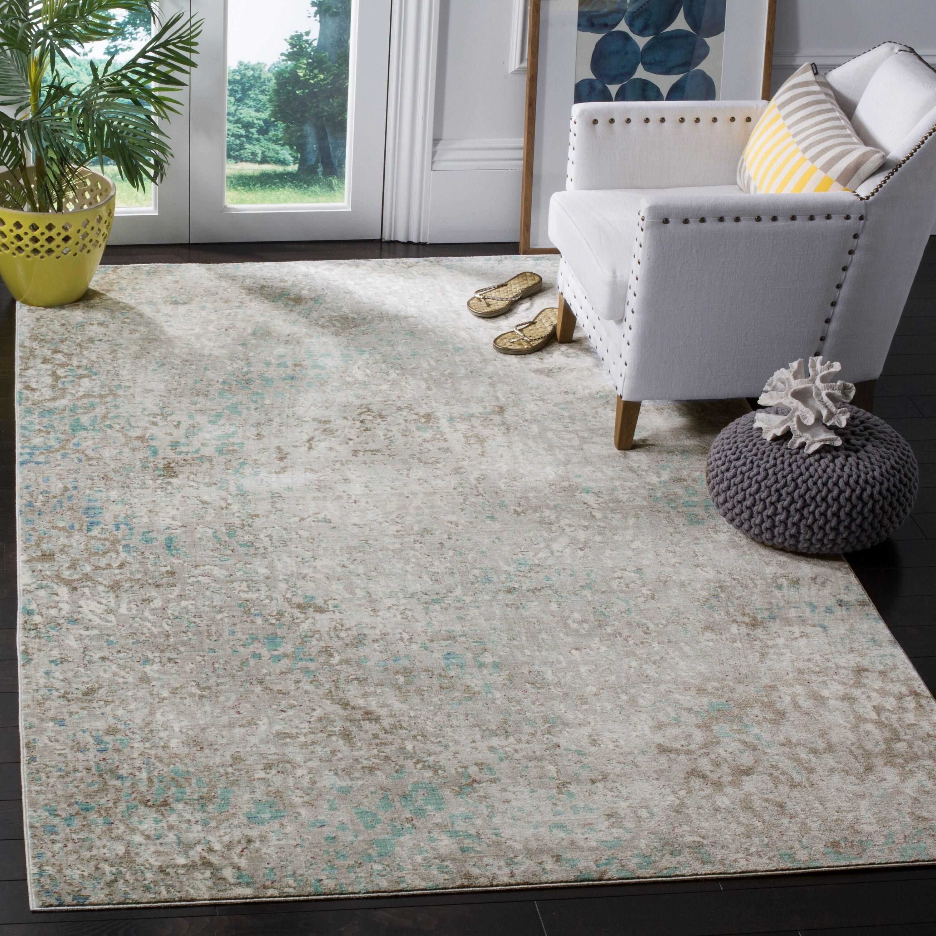 Mystique MYS977 Power Loomed Area Rug Grey / Light Blue 9' X 12' - Safavieh.