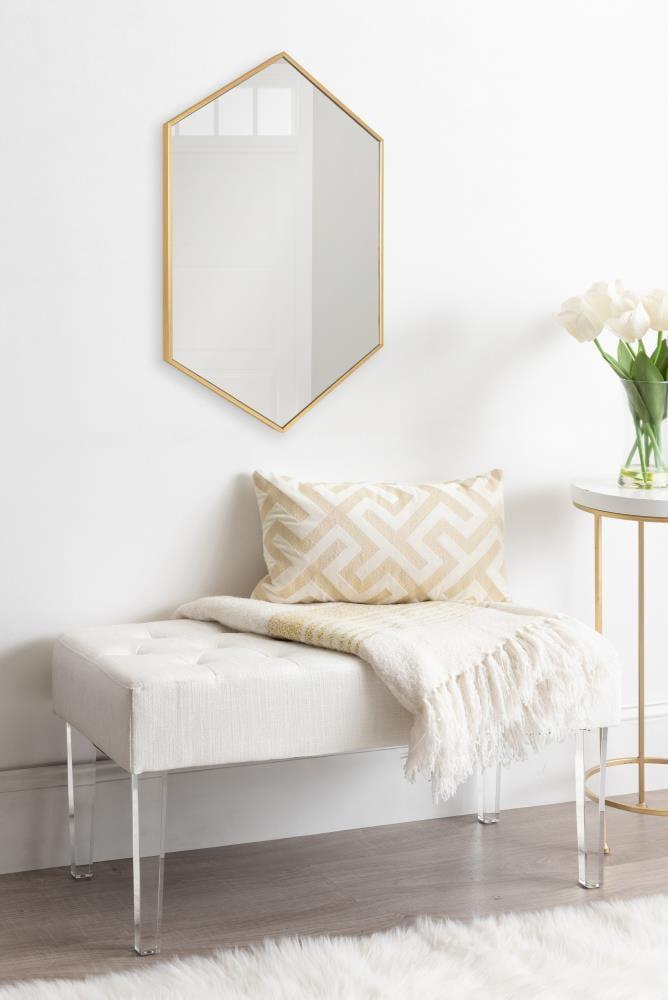 22" x 31" Rhodes Hexagon Wall Mirror Gold - Kate & Laurel All Things Decor