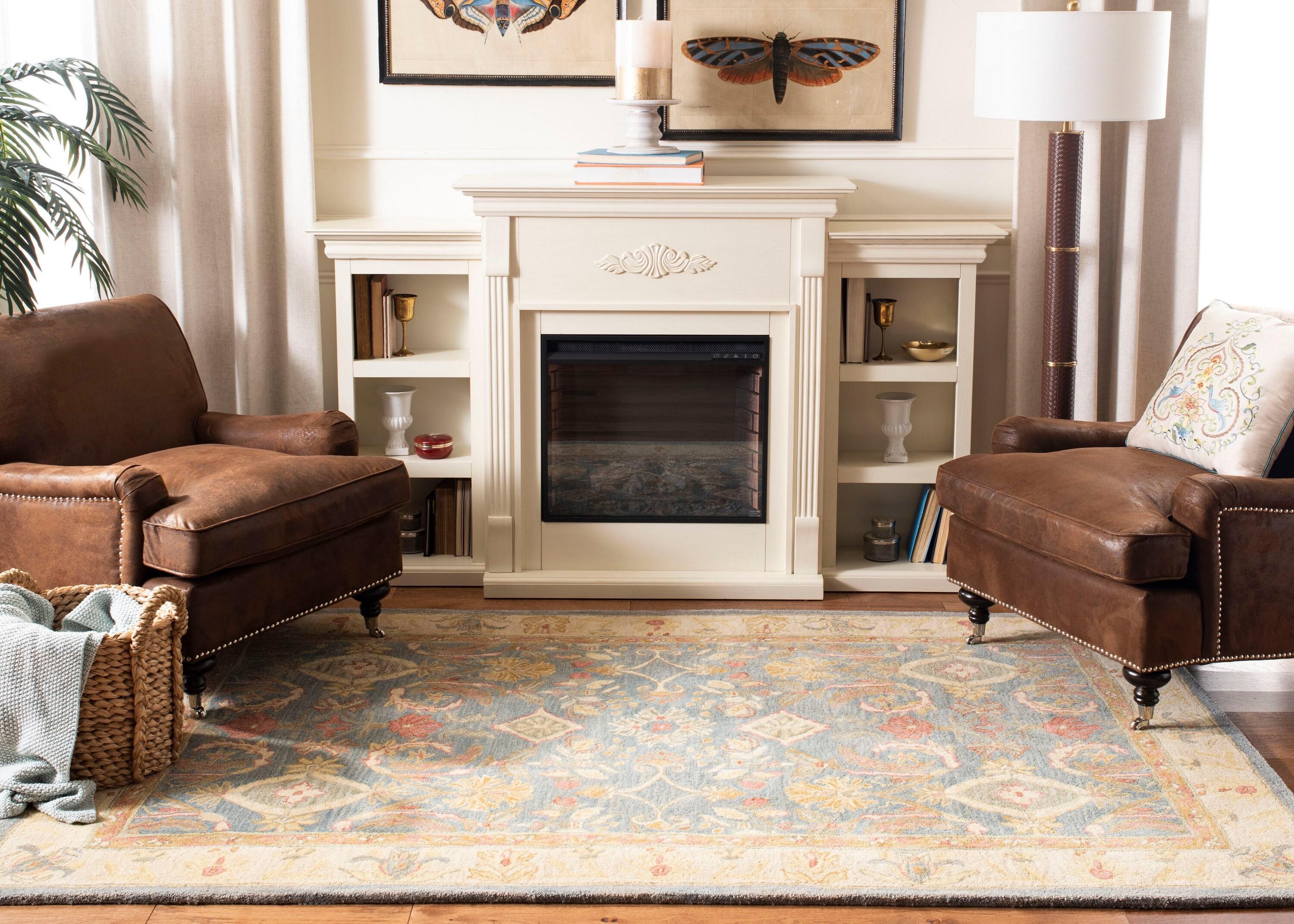 Anatolia AN544 Hand Tufted Indoor Area Rug - Light Blue/Ivory - 6'x9' - Safavieh