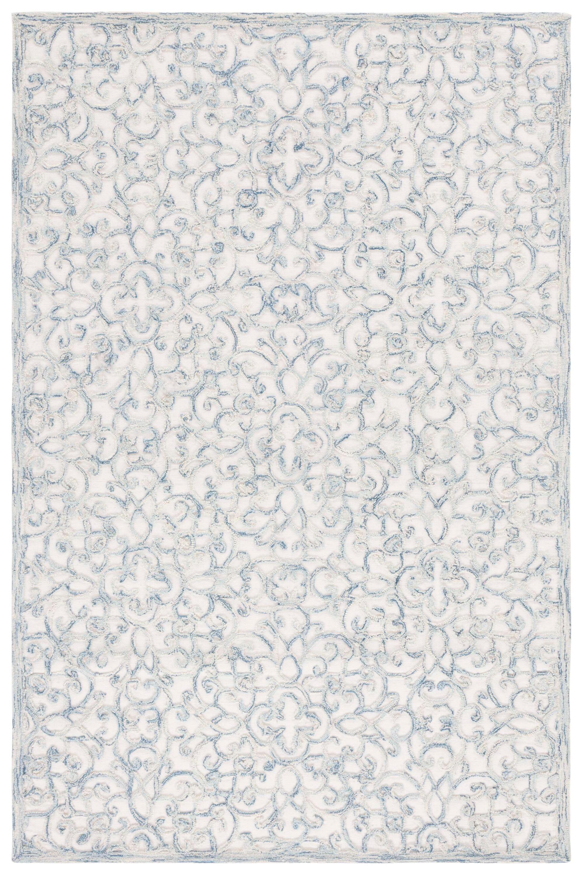 Trace TRC103 Hand Tufted Indoor Area Rug - Blue/Ivory - 4'x6' - Safavieh.