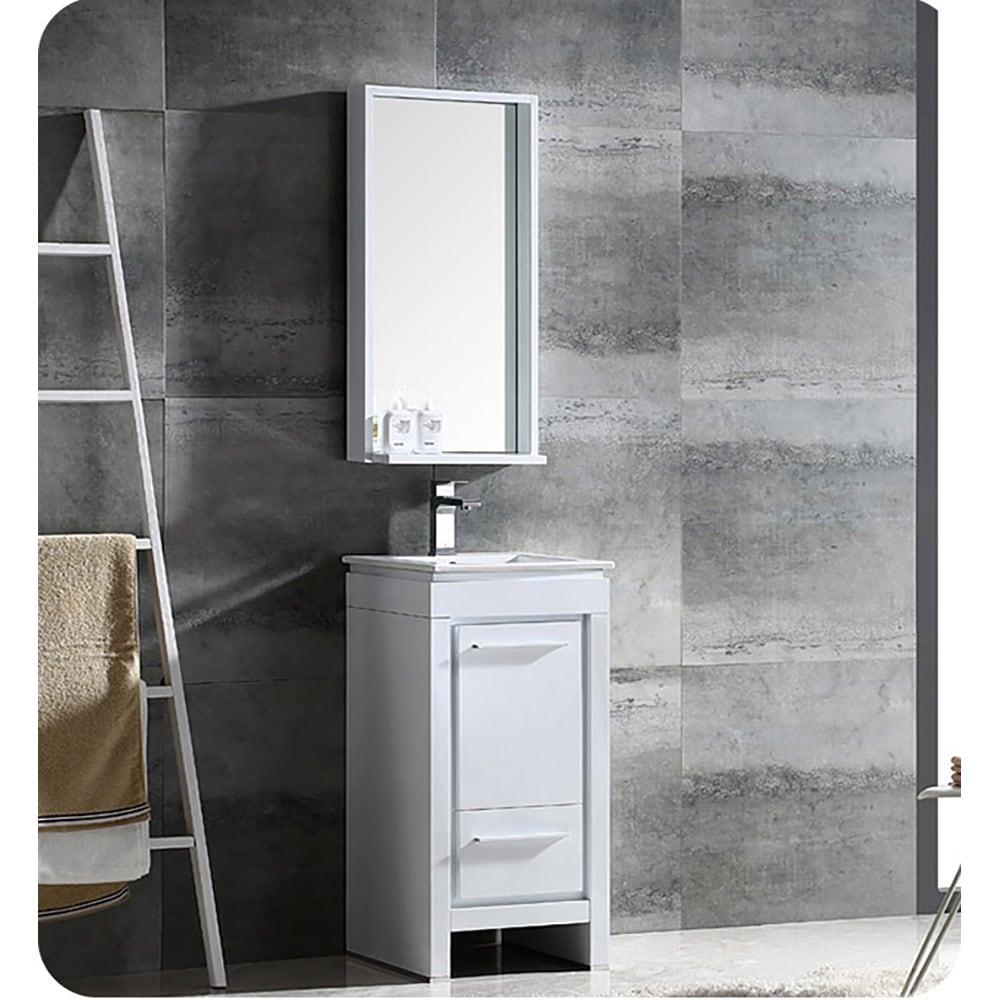 Fresca Allier 16" white Mirror with Shelf