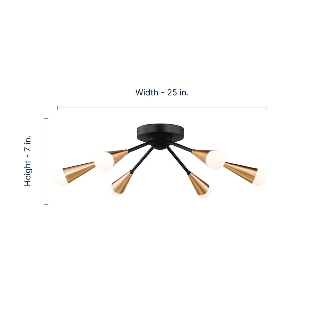 Andrea 6 Light Metal Semi Flush Mount