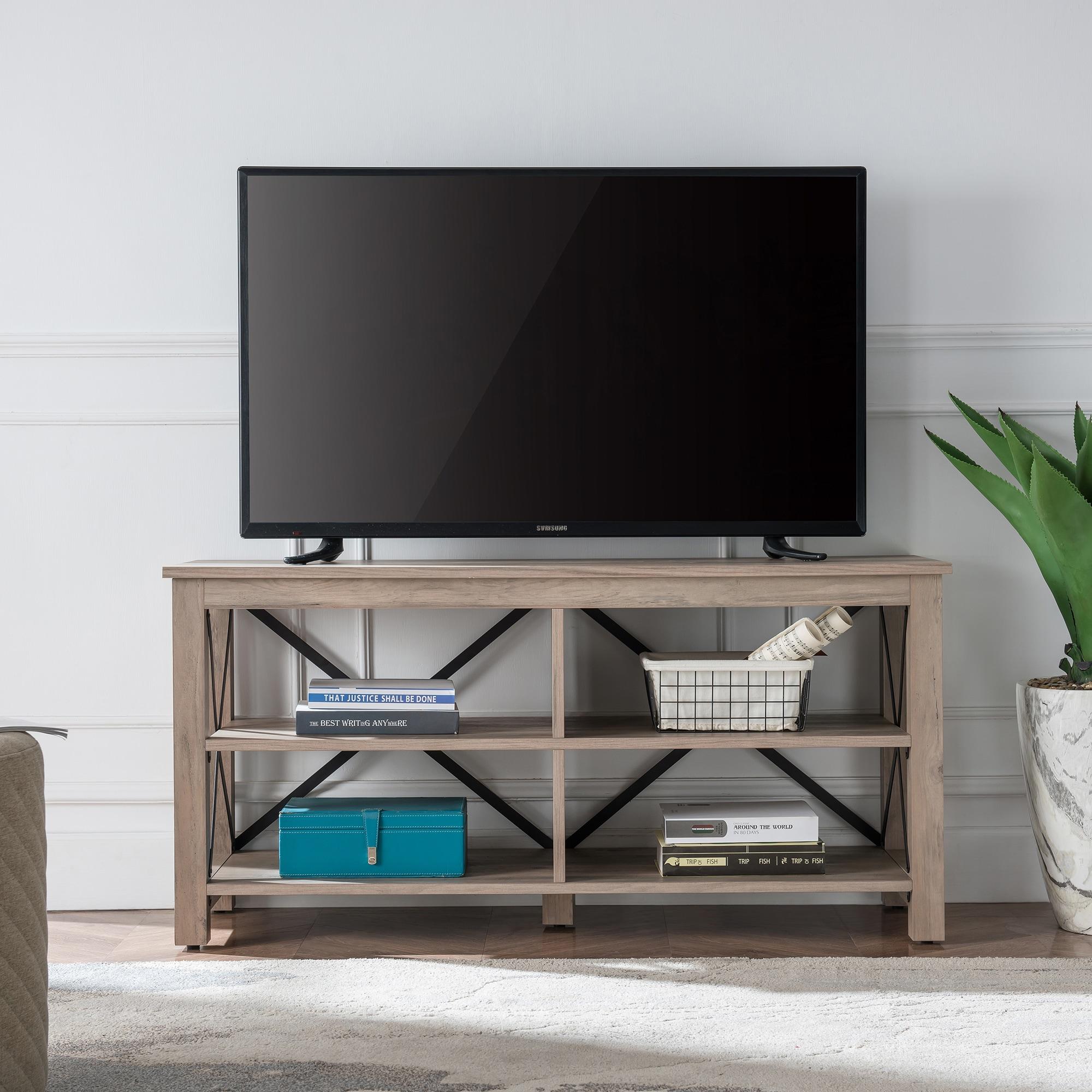 Evelyn&Zoe Sawyer TV Stand for TV's up to 55", Gray Oak