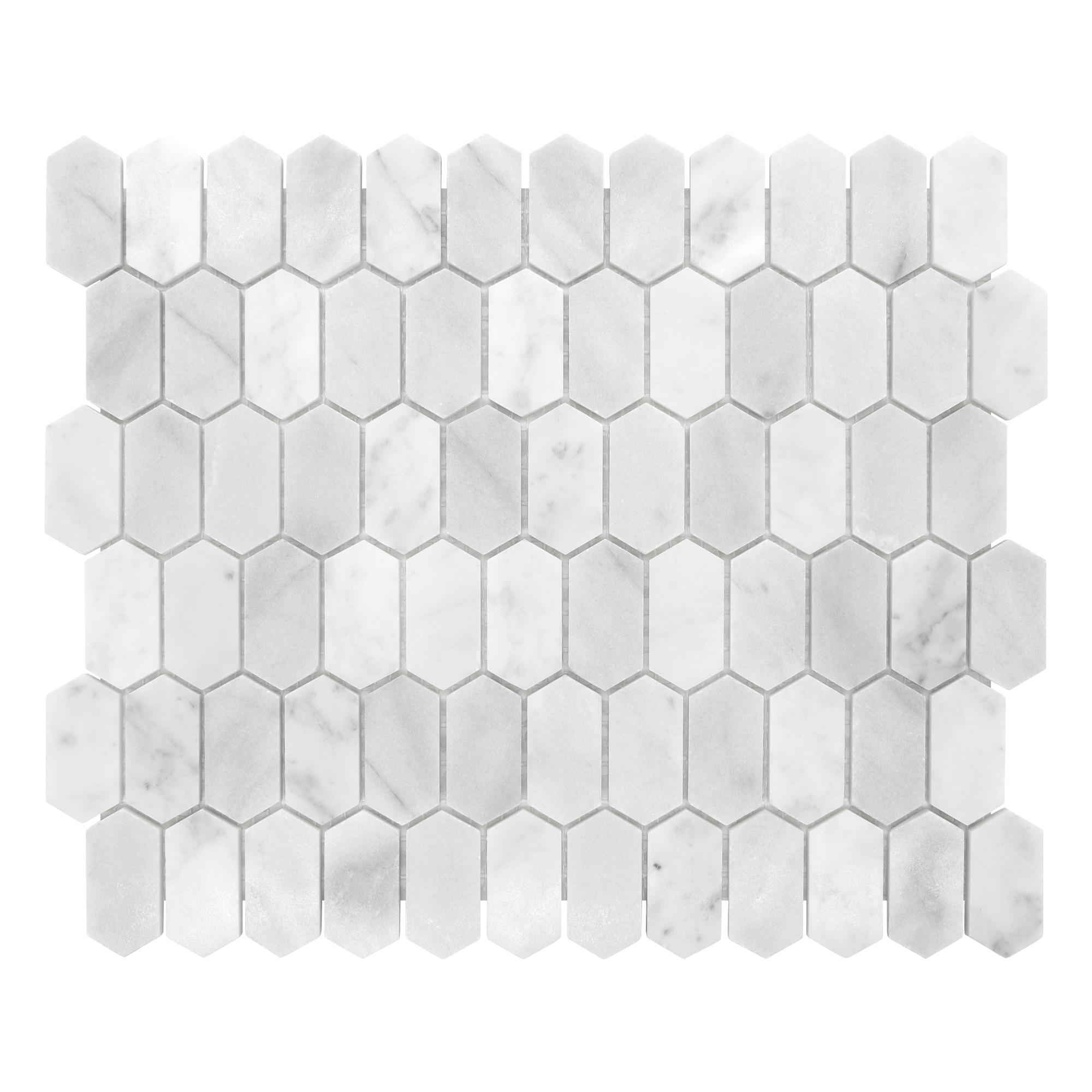 12" x 10" Natural Marble Hexagonal Mosaic Wall & Floor Tile