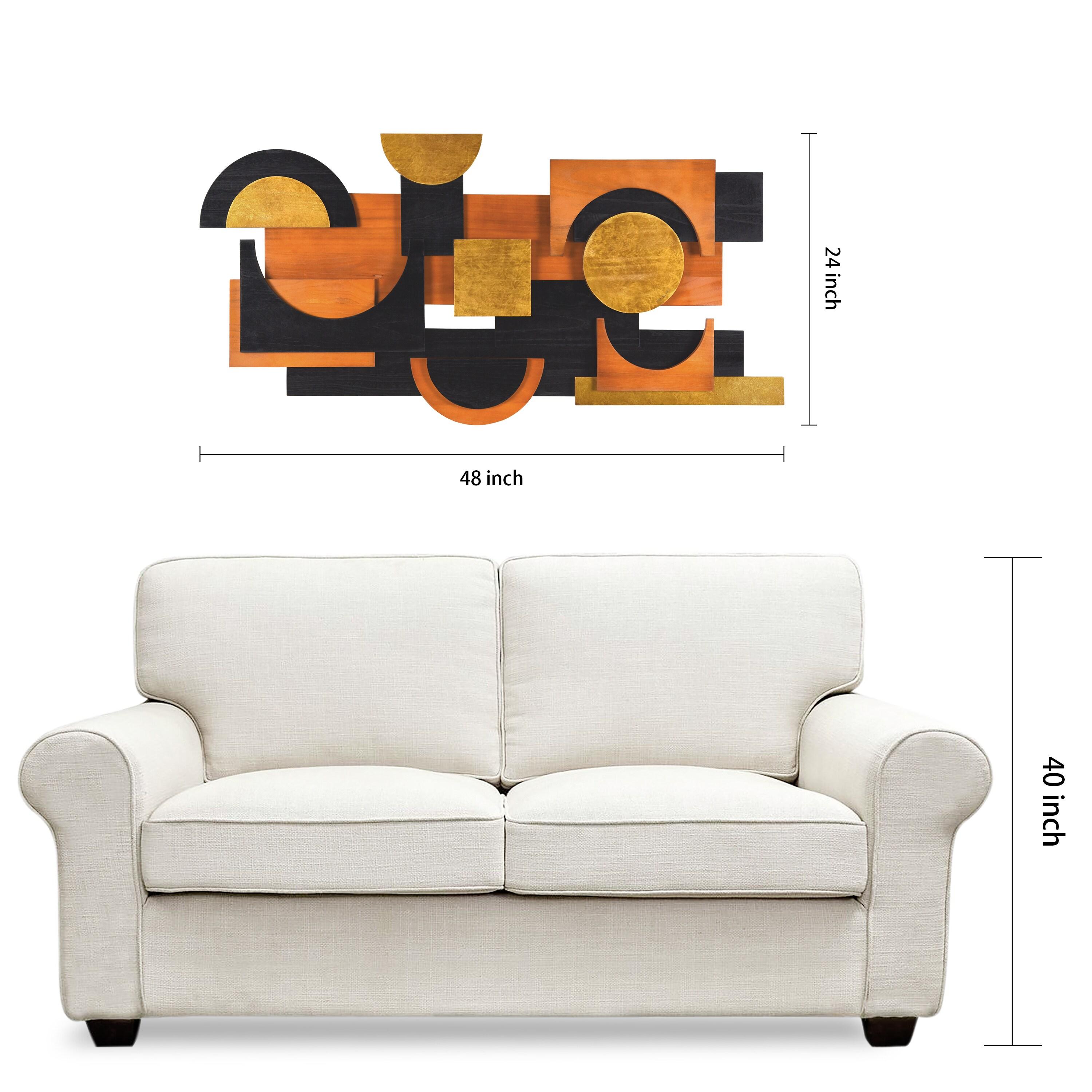 'Amber Embraces II' Hand Made & Hand Finished Dimensional Solid Paulownia Wood Abstracts Wall Art